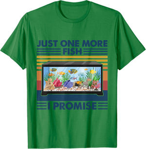 Just One More Fish I Promise Aquarium Fishing Vintage T-Shirt - T-Shirt | Irish Green
