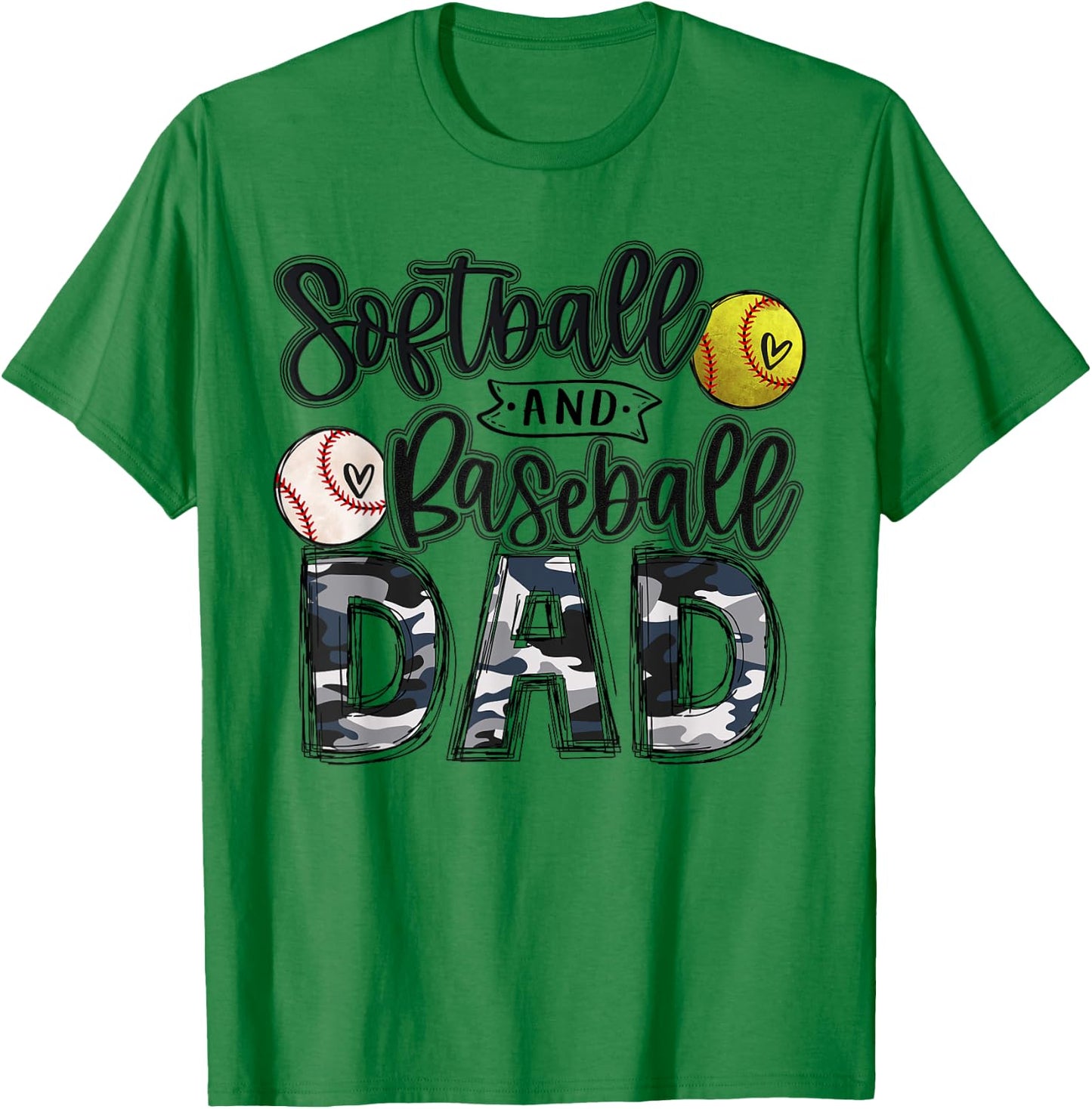 Baseball And Softball Dad of Both Softball Dad Baseball Dad T-Shirt - T-Shirt | Irish Green