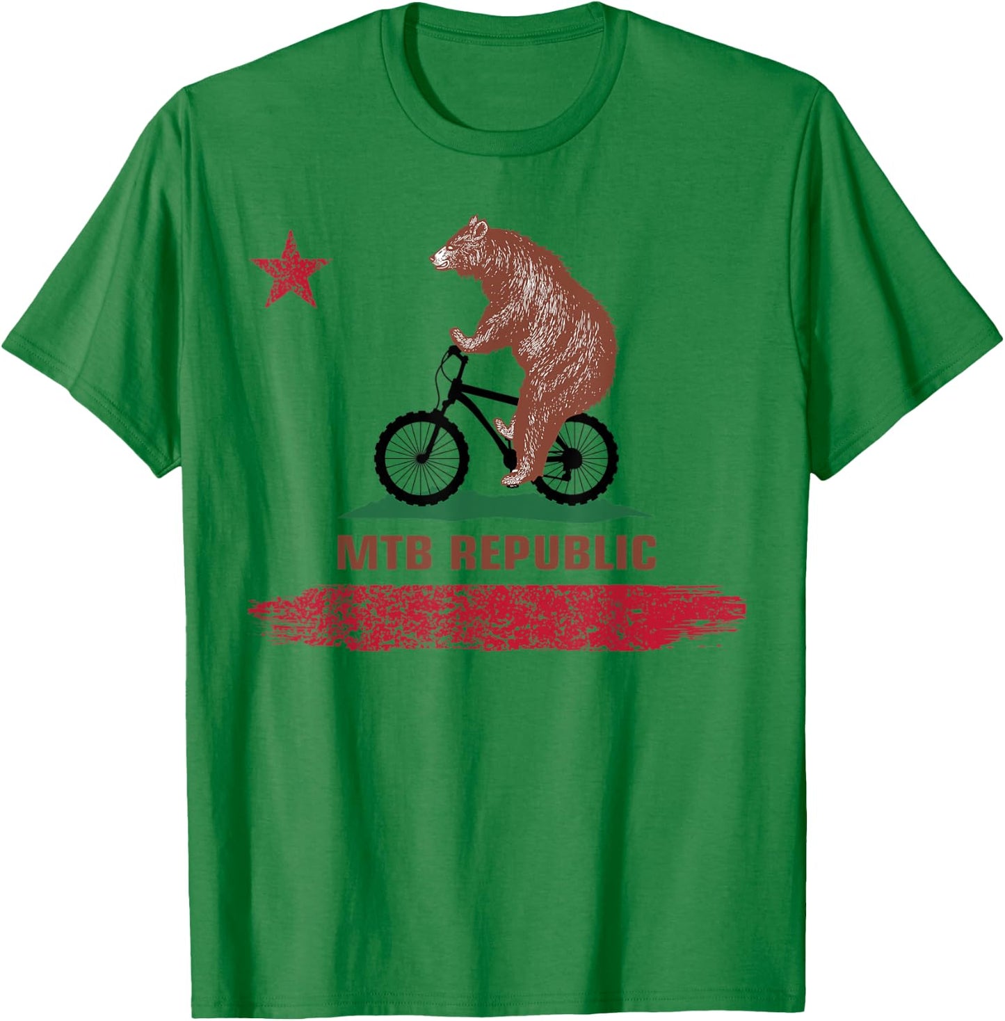 California Flag MTB Republic Mountain Bike - MTB Cyclist T-Shirt - T-Shirt | Irish Green