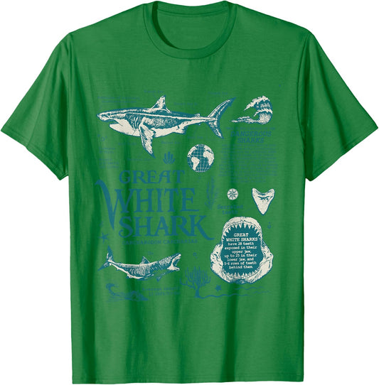 Great White Shark Anatomy , Marine Biologist T-Shirt - T-Shirt | Irish Green
