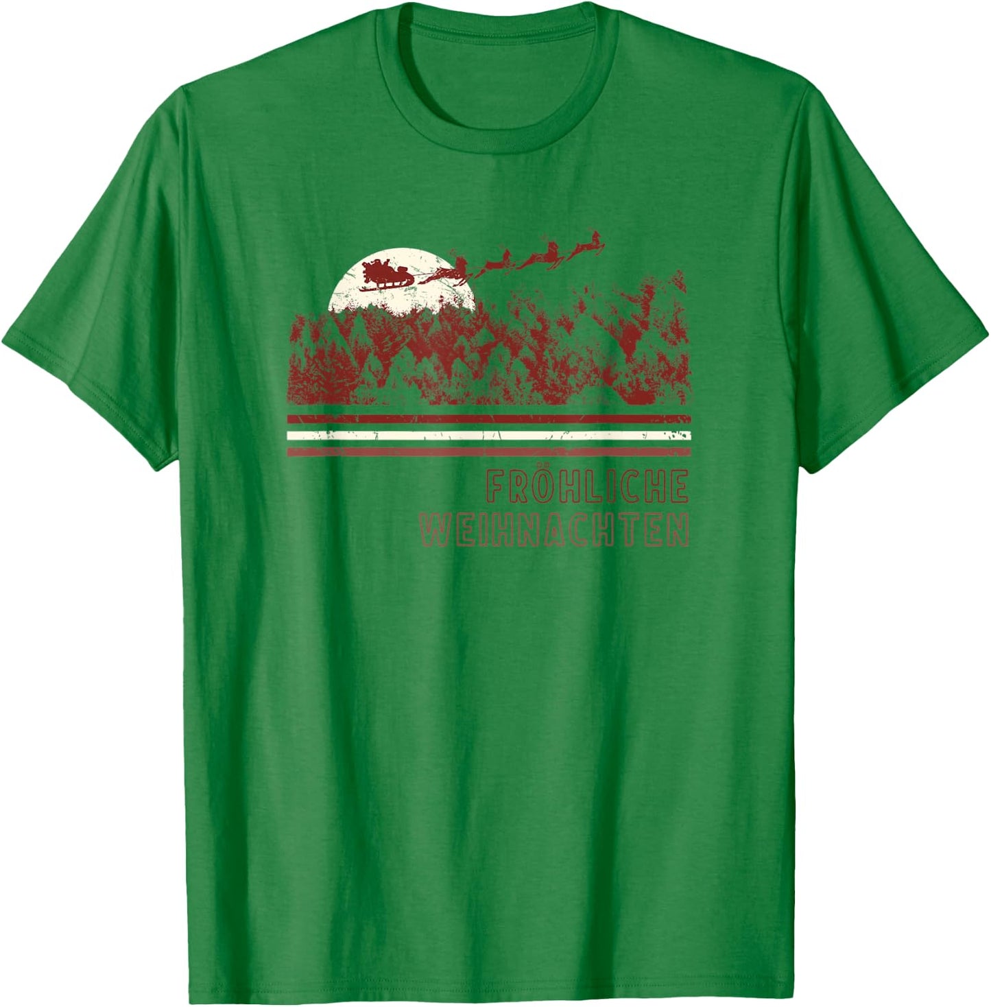 German Christmas Market Retro Santa T-Shirt - T-Shirt | Irish Green