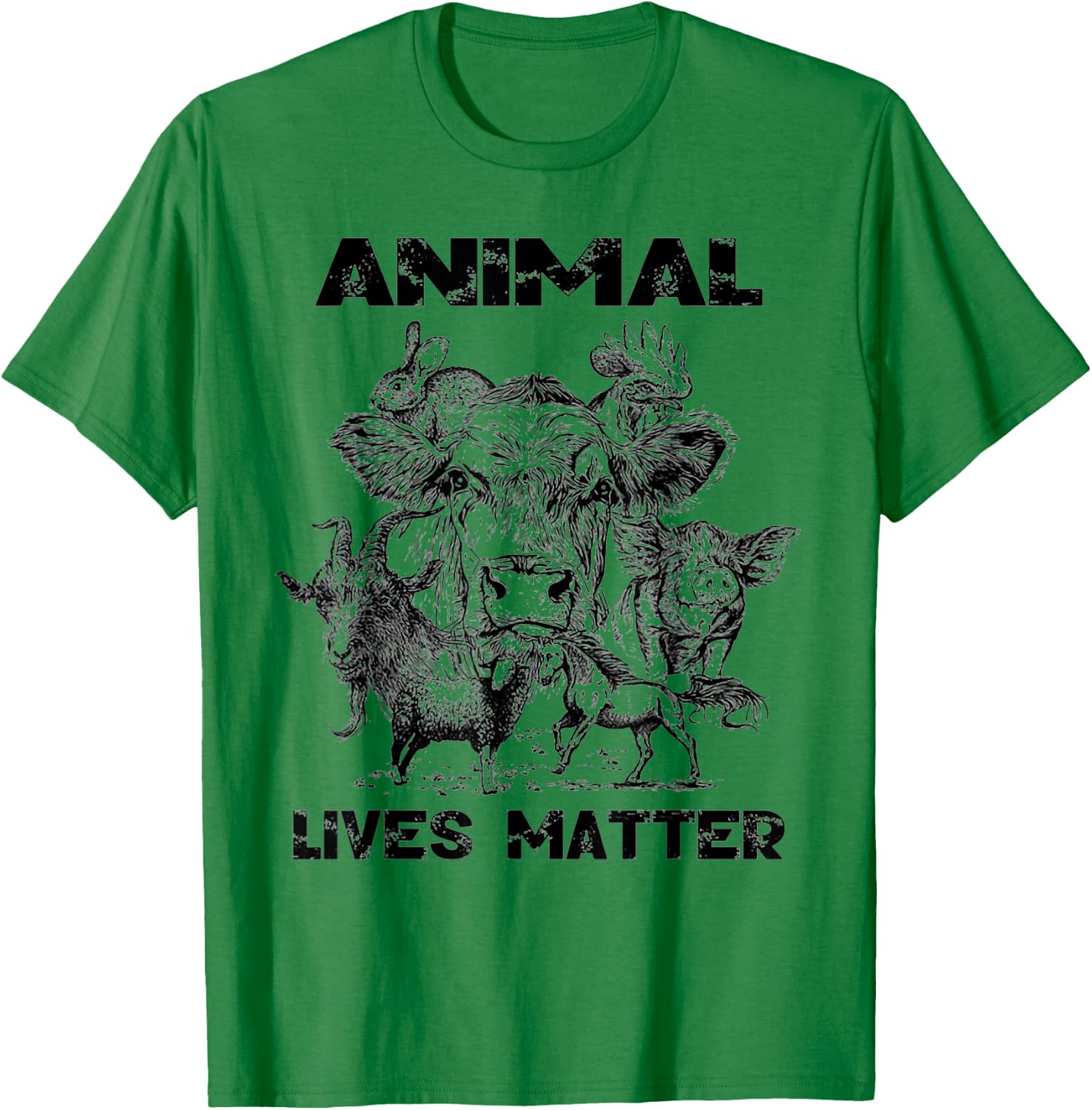 Animal Lives Matter Vegan Gift T-Shirt - T-Shirt | Irish Green