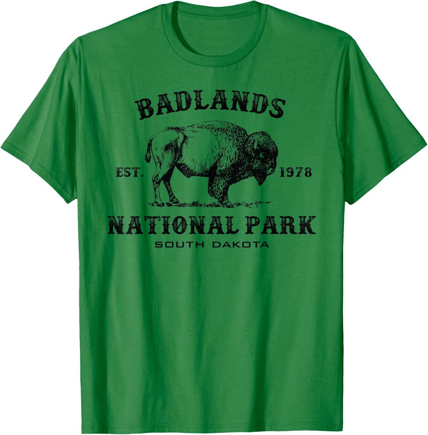 Badlands National Park South Dakota American Bison Souvenir T-Shirt - T-Shirt | Irish Green