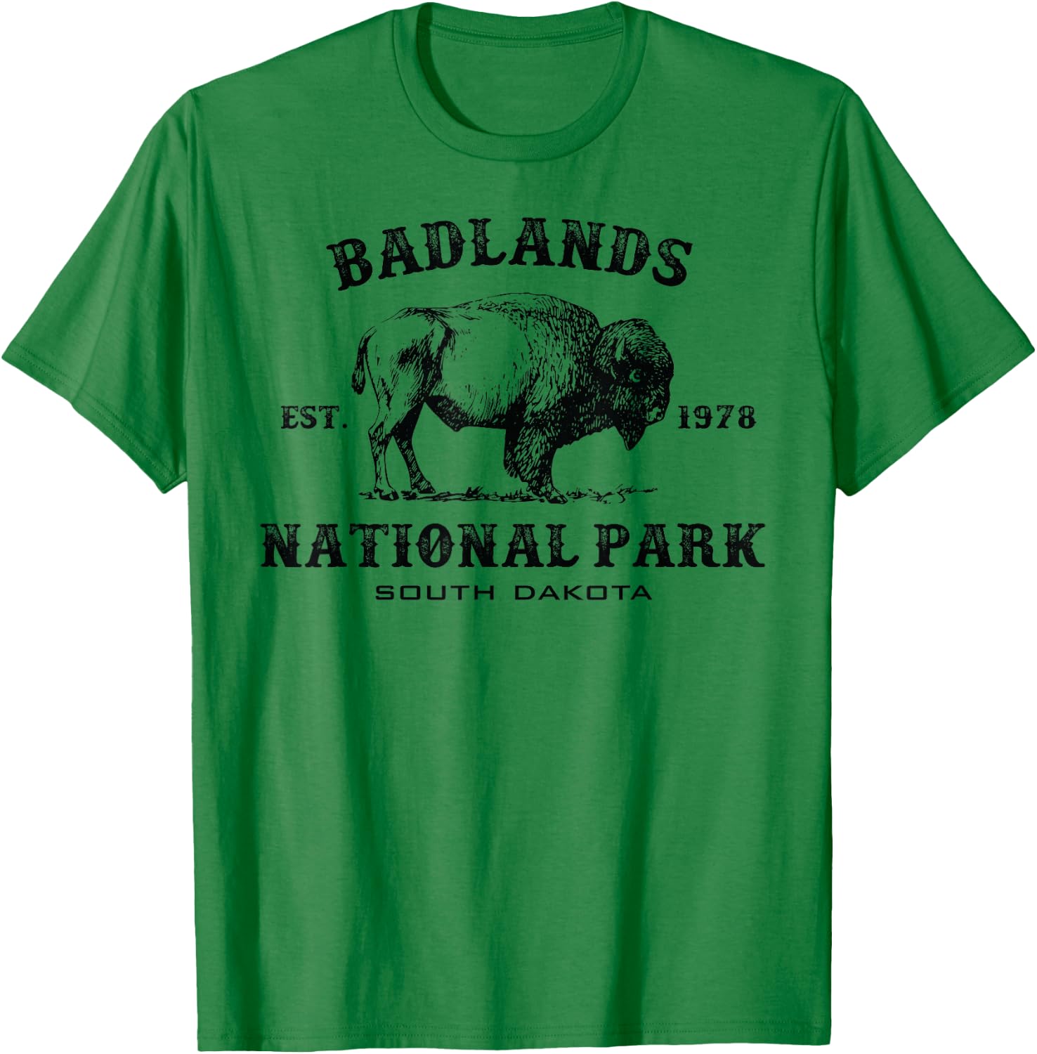 Badlands National Park South Dakota American Bison Souvenir T-Shirt - T-Shirt | Irish Green