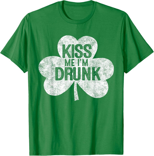 Kiss Me I'm A Drunk St Patrick's Day Gift T-Shirt - T-Shirt | Irish Green