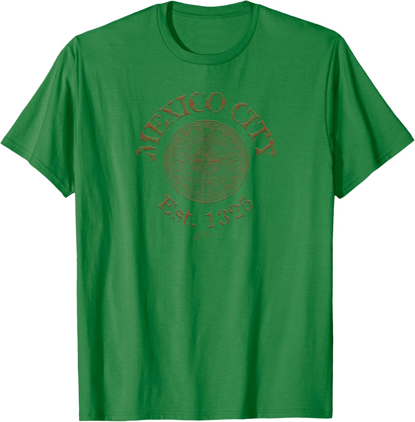 JCombs: Mexico City, Est. 1325, with Aztec Calendar T-Shirt - T-Shirt | Irish Green