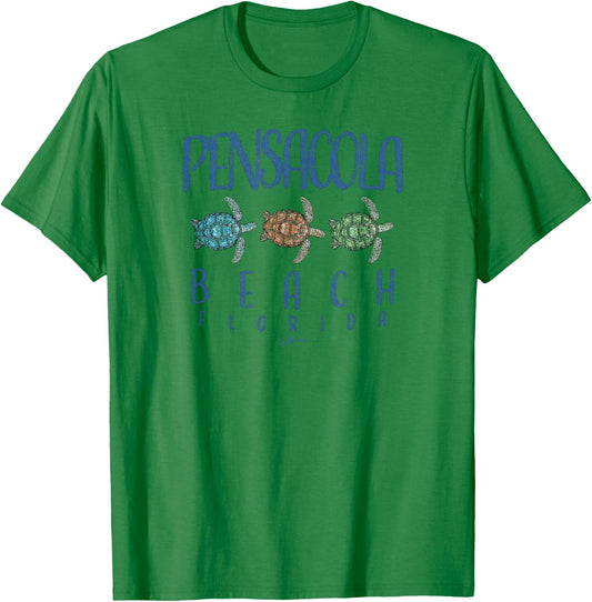 JCombs: Pensacola Beach, FL, Three Sea Turtles T-Shirt - T-Shirt | Irish Green