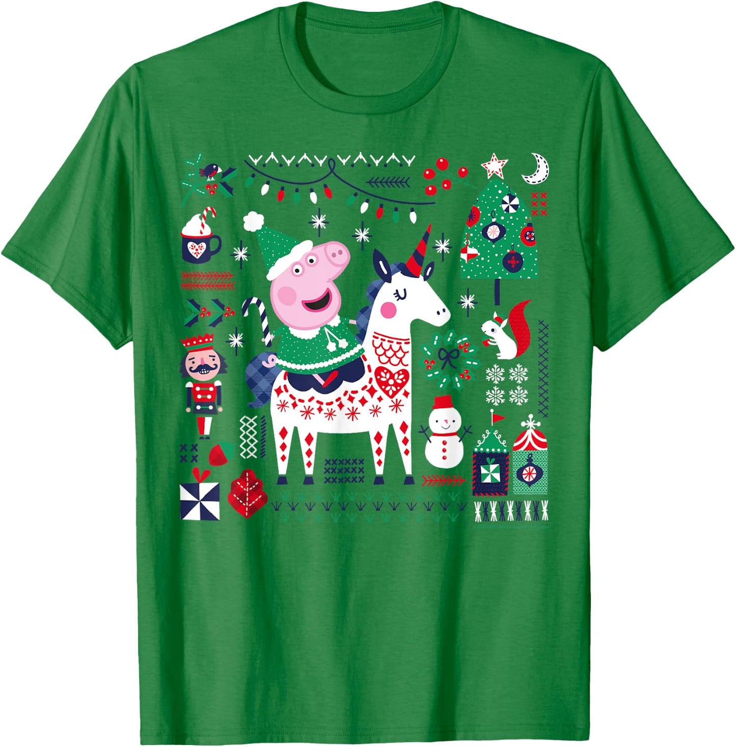Peppa Pig Christmas Horse T-Shirt - T-Shirt | Irish Green