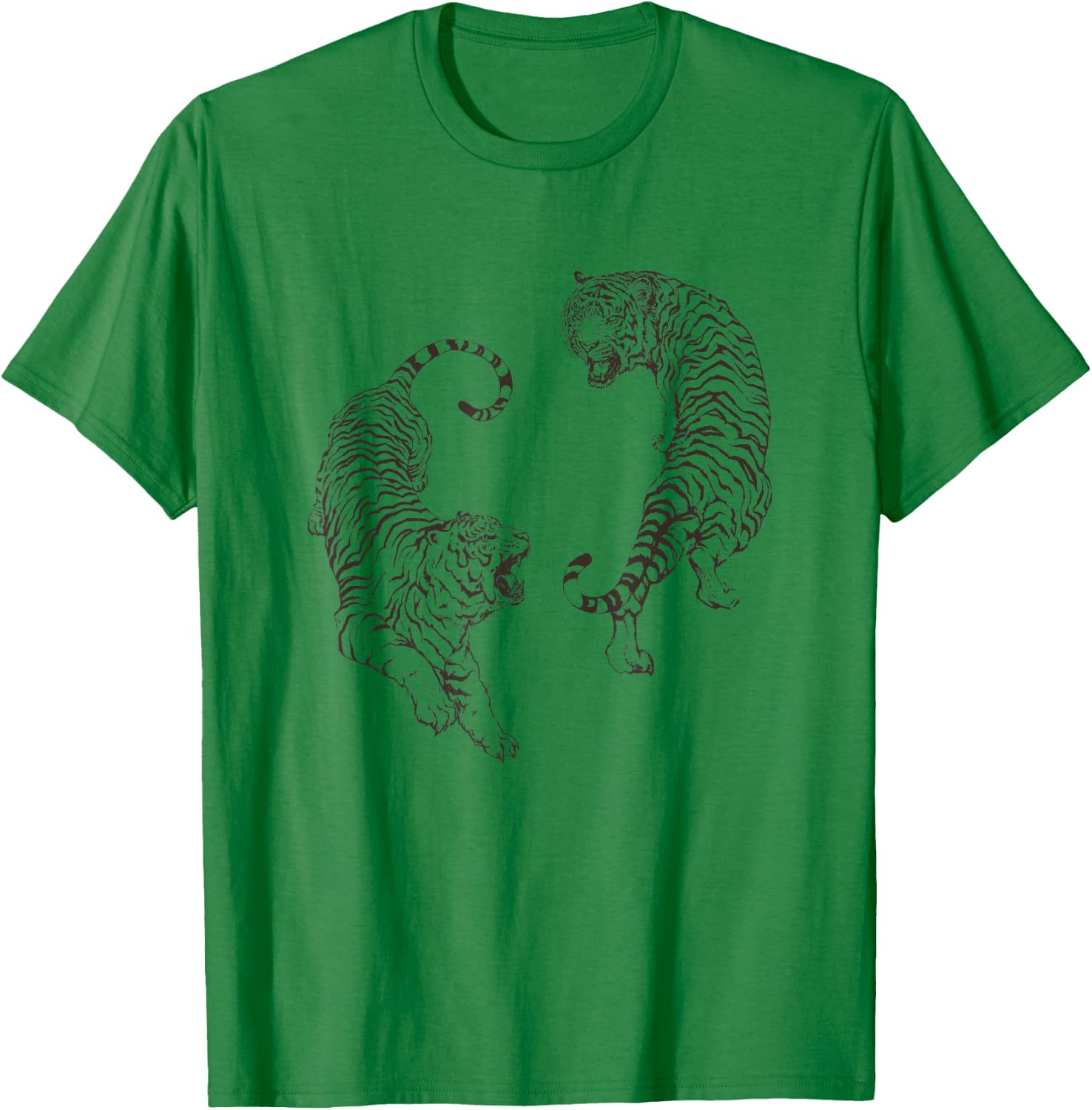 Aesthetic Tiger Shirt Thai Tigers Retro Tattoo Art T-Shirt - T-Shirt | Irish Green