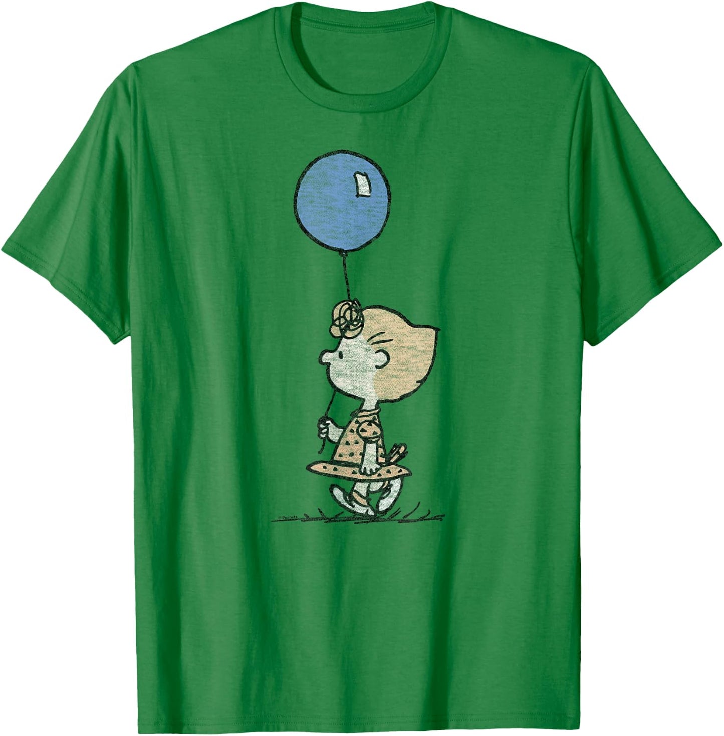 Peanuts - Sally Brown Holding Balloon T-Shirt - T-Shirt | Irish Green