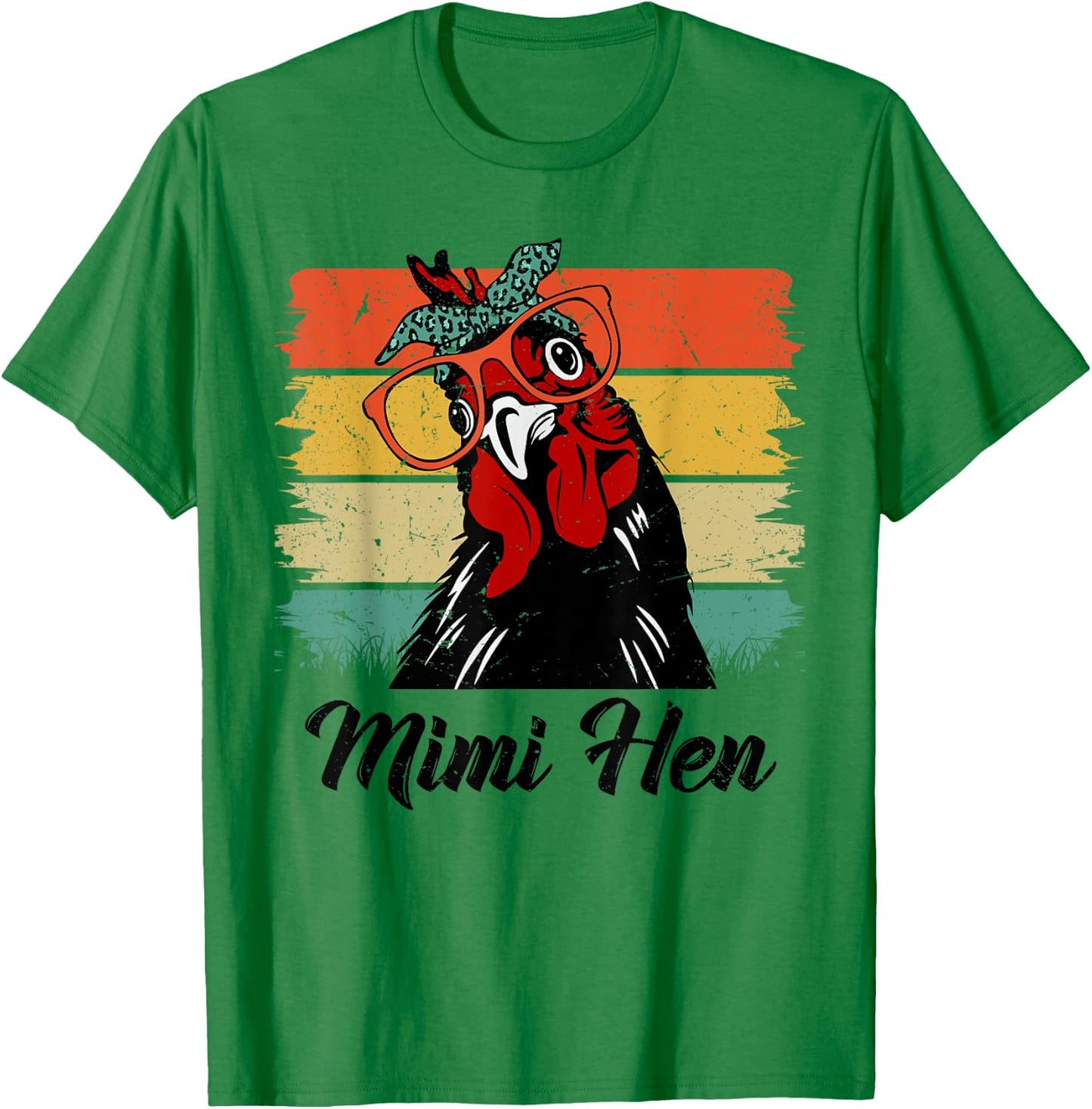 Retro Mimi Hen Chicken Mimi Chicken Lover Farmer Mothers Day T-Shirt - T-Shirt | Irish Green