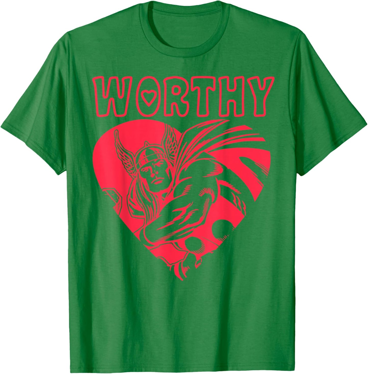 Marvel Valentine's Day Avengers Thor Worthy Portrait T-Shirt - T-Shirt | Irish Green