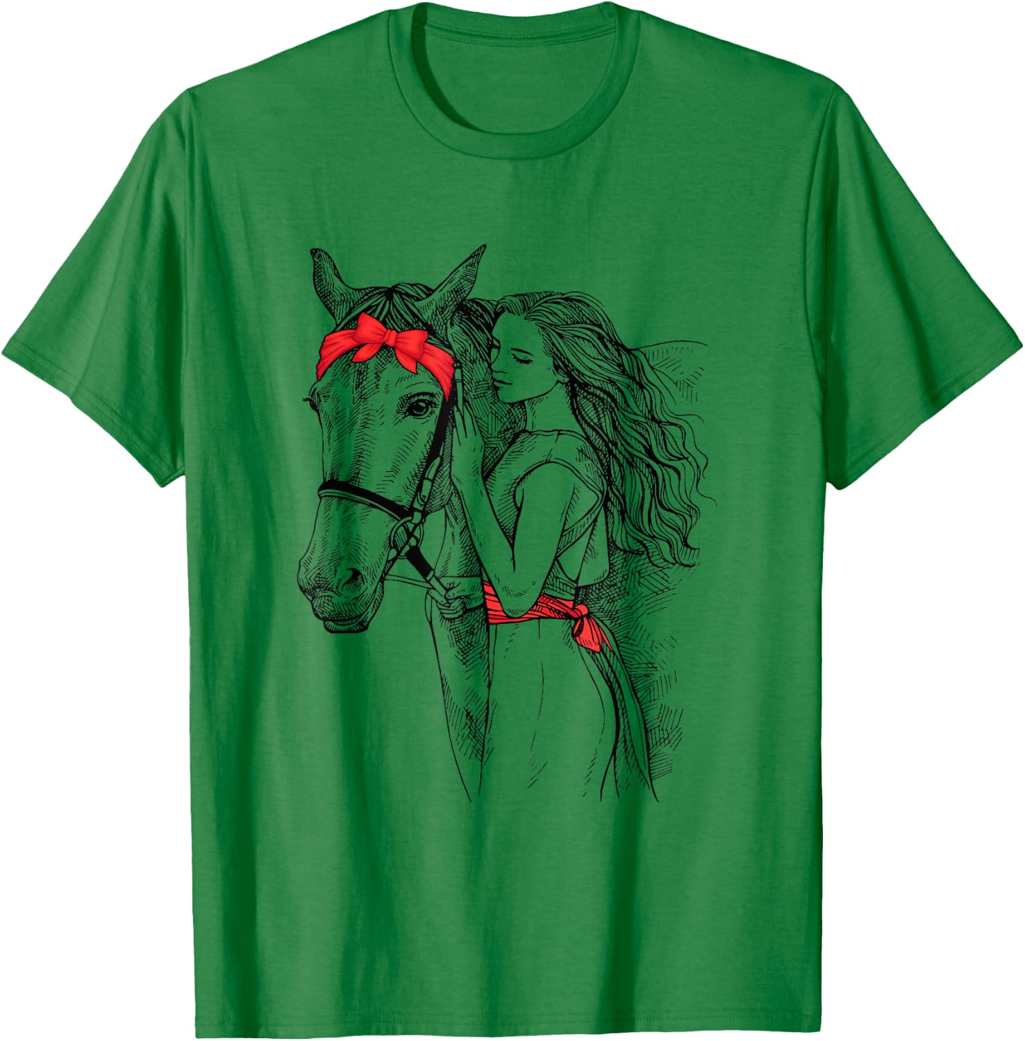 Horse Bandana For Horse Girls Horseback Riding T-Shirt - T-Shirt | Irish Green