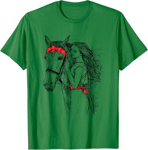 Horse Bandana For Horse Girls Horseback Riding T-Shirt - T-Shirt | Irish Green