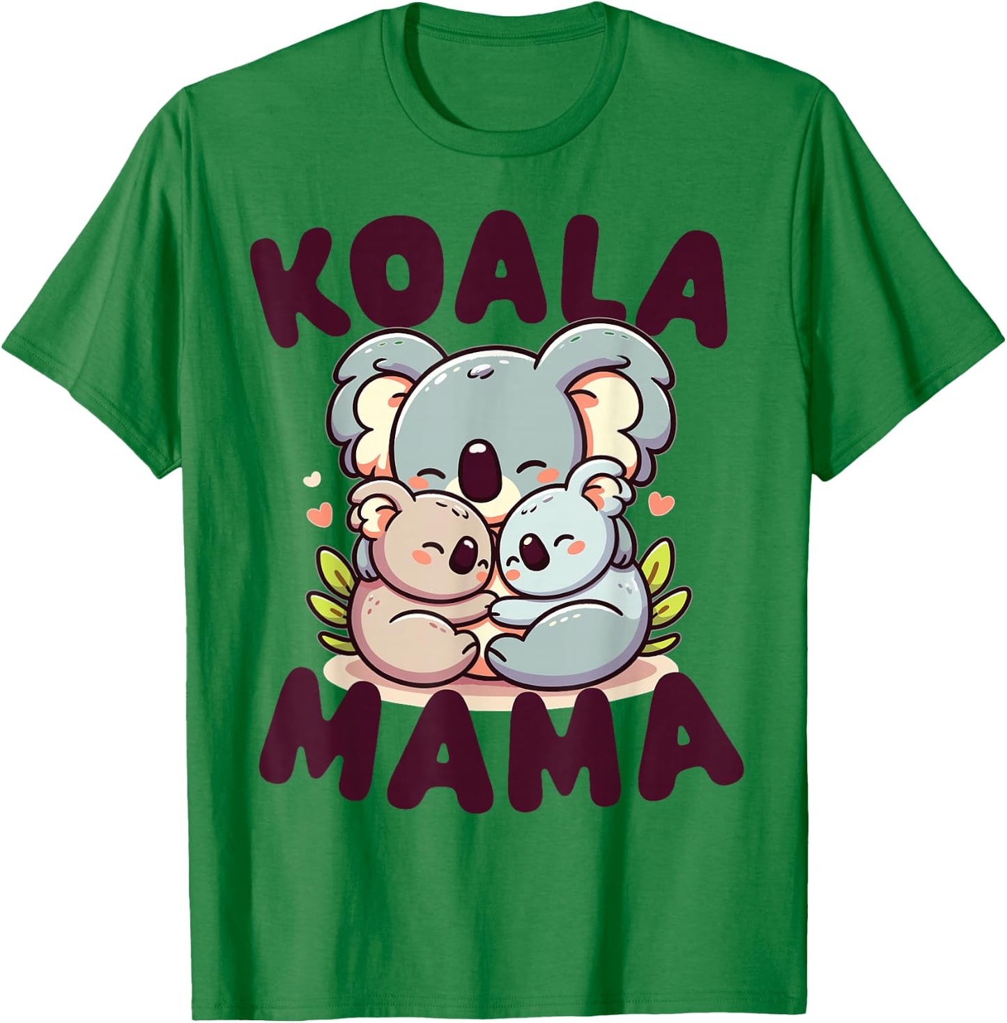 Koala Mama Mother of Two Girls or Boys Kawaii Cute Family T-Shirt - T-Shirt | Irish Green
