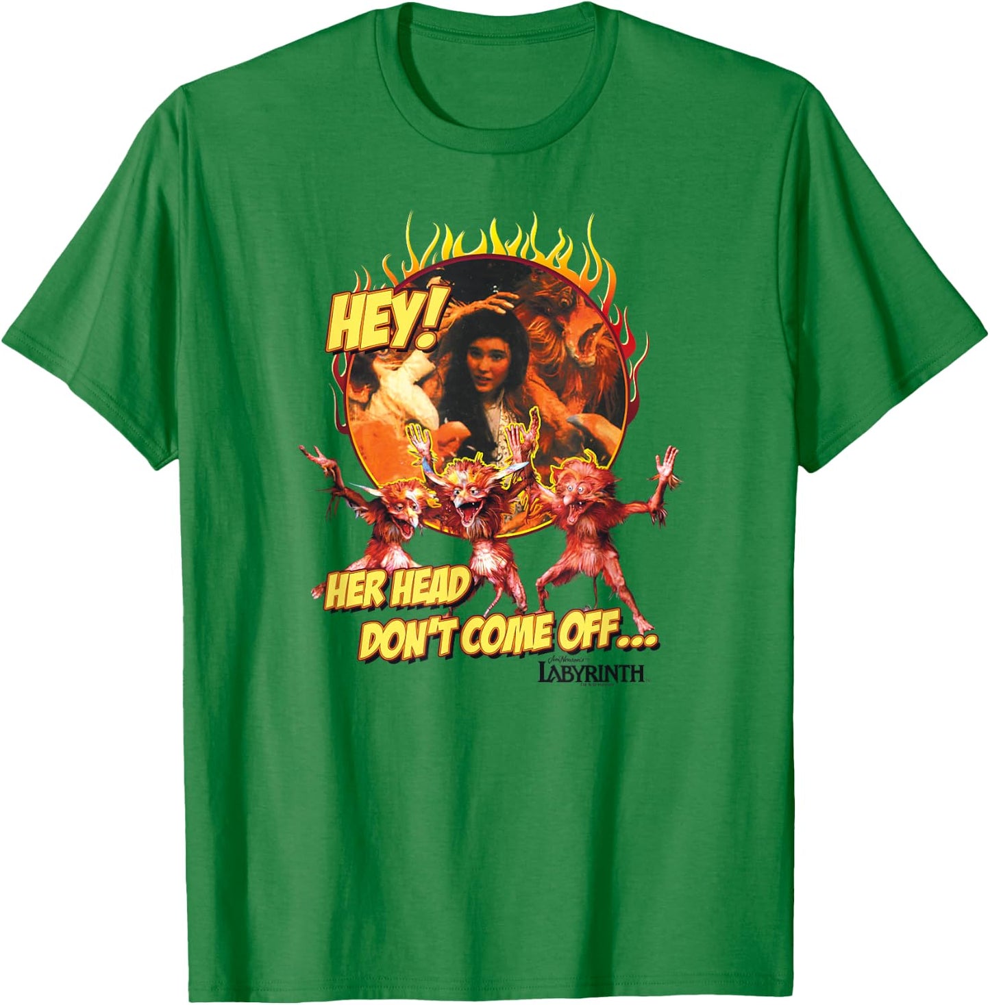 Labyrinth Head Dont Come Off T-Shirt - T-Shirt | Irish Green
