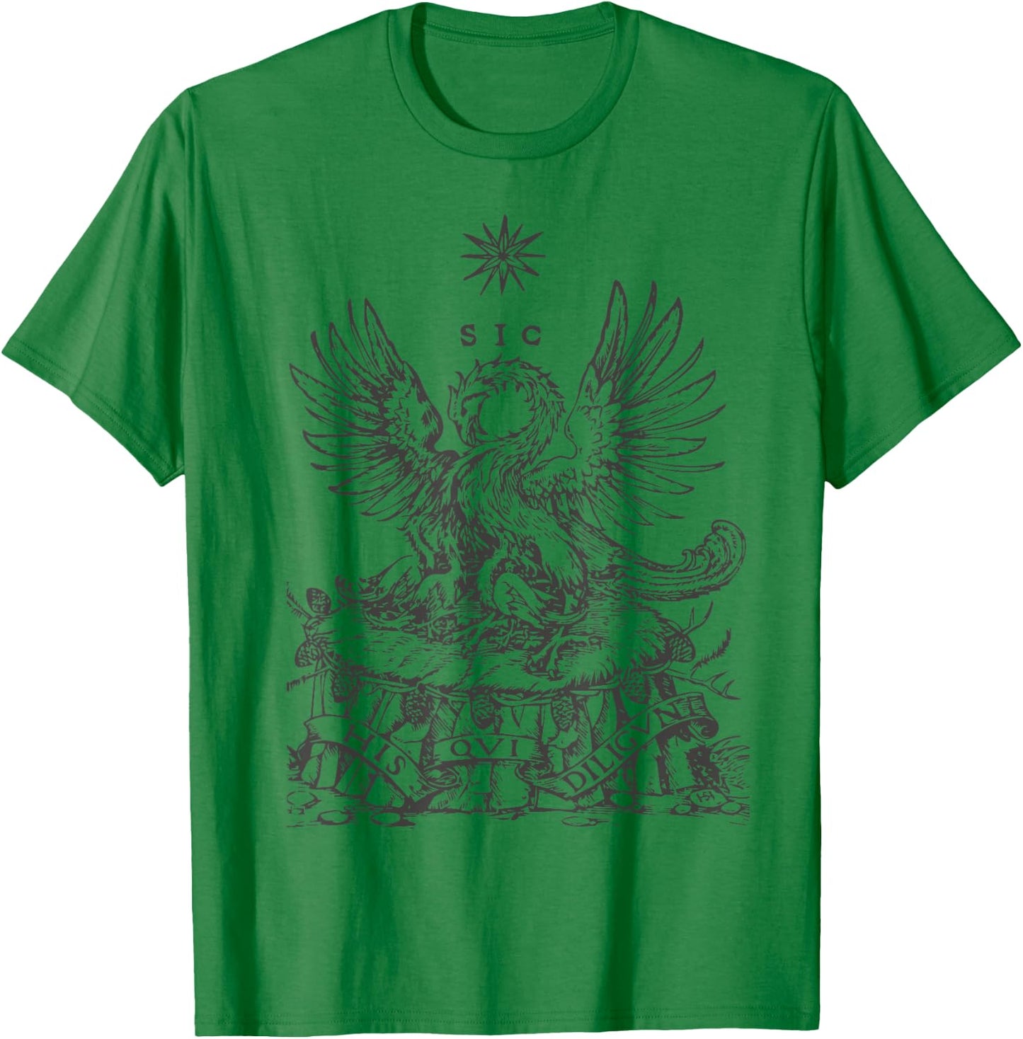 Pelican Traditional Latin Mass Catholic Symbols Woodcut T-Shirt - T-Shirt | Irish Green