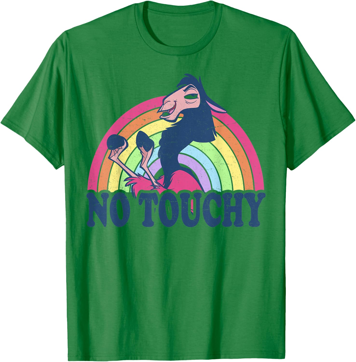 Disney The Emperor's New Groove Kuzco Rainbow No Touchy T-Shirt - T-Shirt | Irish Green