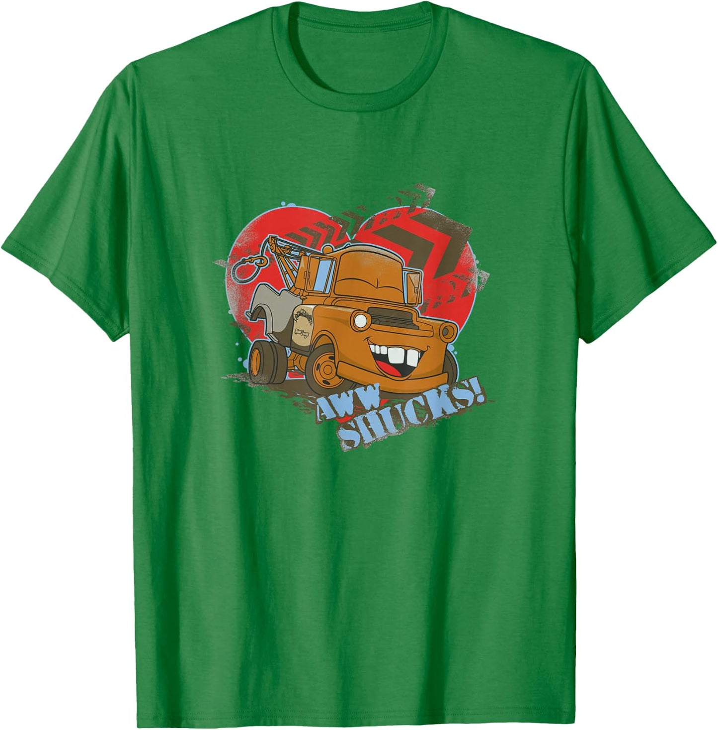 Disney Pixar Cars Valentine's Day Aww Shucks! Mater Retro T-Shirt - T-Shirt | Irish Green
