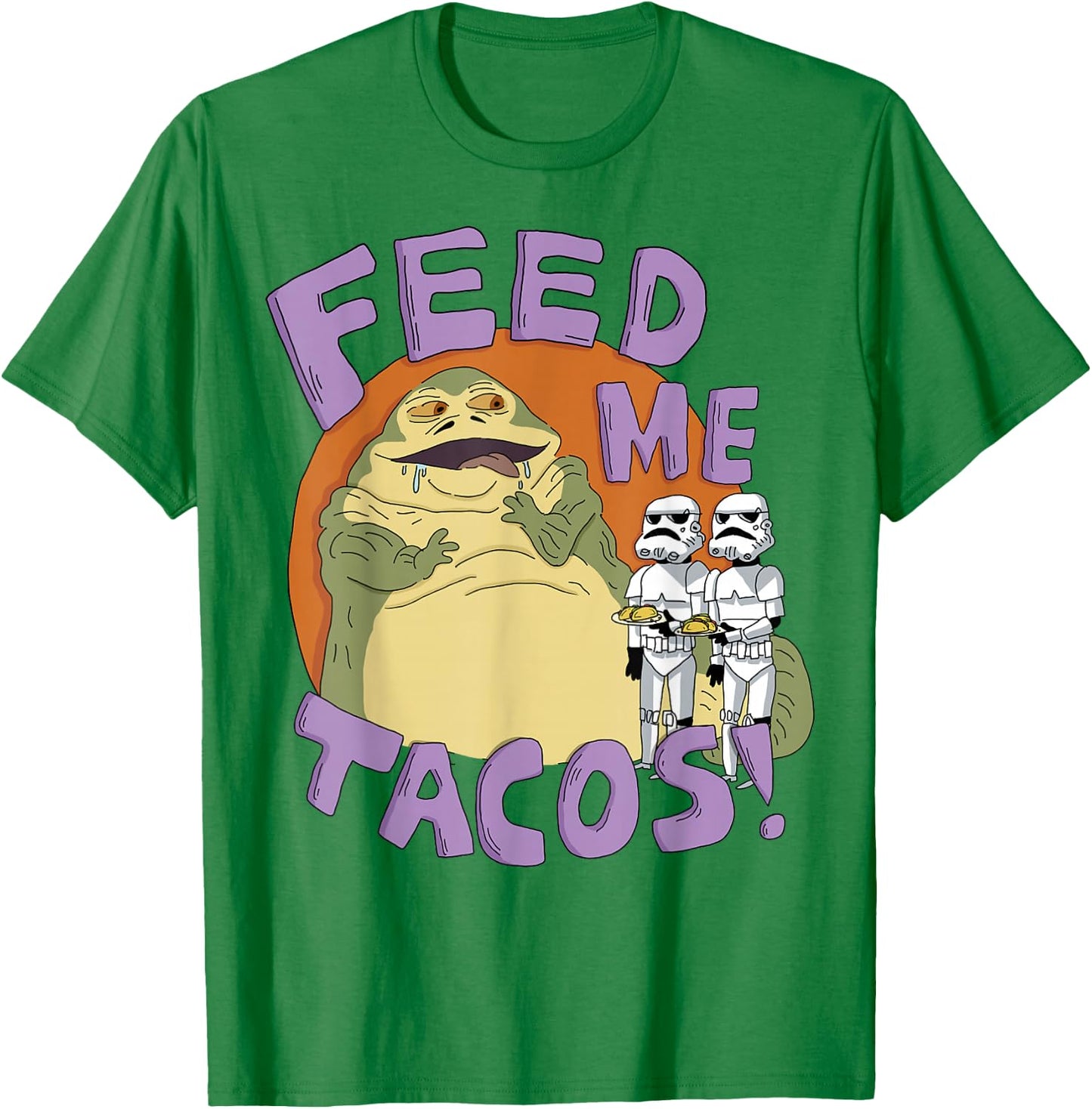 Star Wars Jabba The Hutt Feed Me Tacos Doodle T-Shirt - T-Shirt | Irish Green