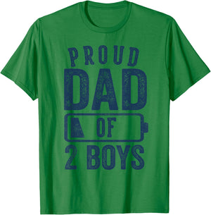 Proud Dad of 2 Boys Gifts Daddy of Two Sons T-Shirt - T-Shirt | Irish Green