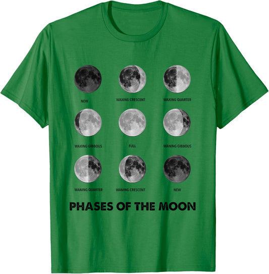 Moon Phase Moon Cycles Lunar Eclipse Lunar Cycle T-Shirt - T-Shirt | Irish Green