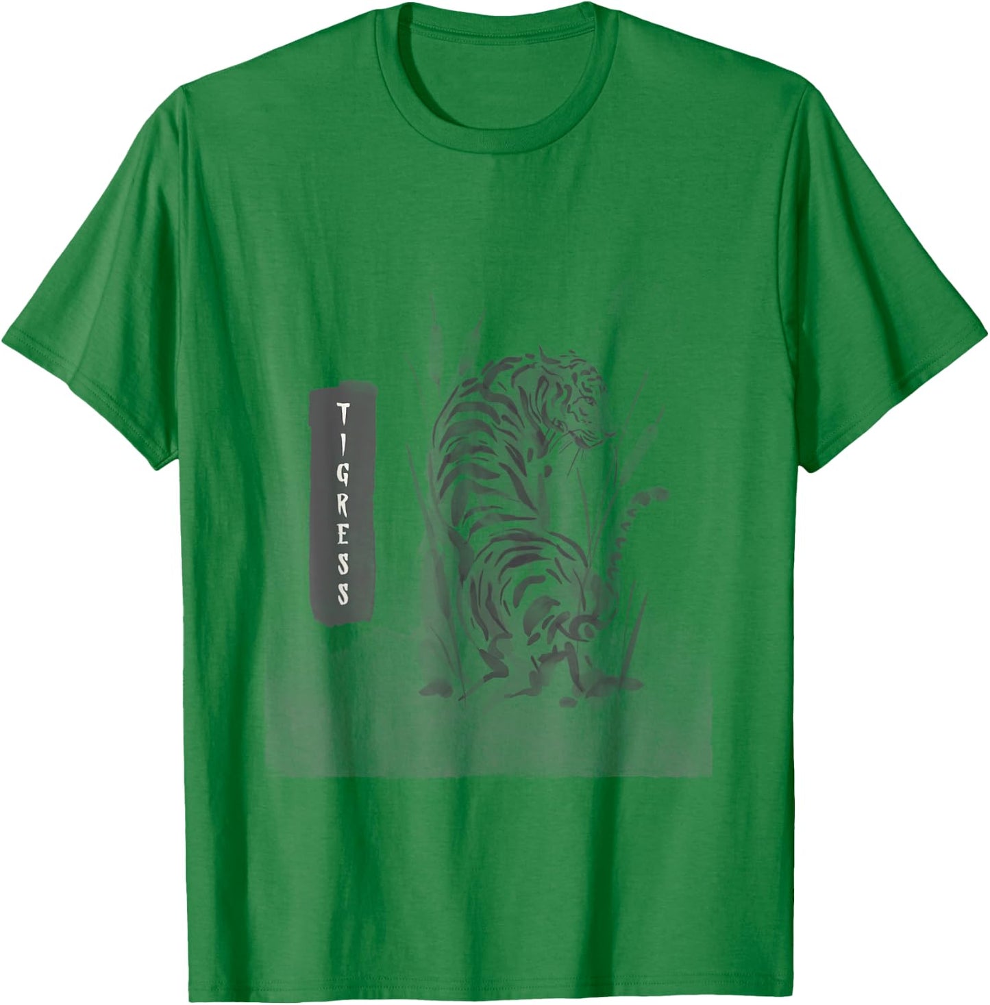Women Tiger Graphic Summer Top Asian Inspired Tigress Gift T-Shirt - T-Shirt | Irish Green
