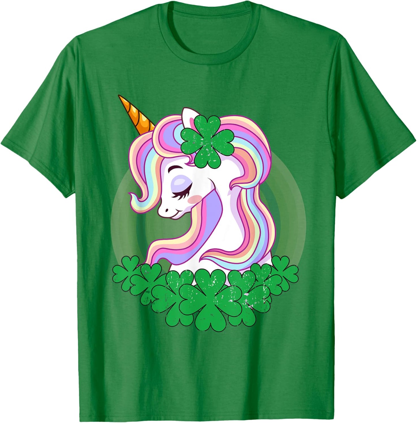 St Patricks Day Unicorn Shamrock Pattys Toddler Kid Girls T-Shirt - T-Shirt | Irish Green