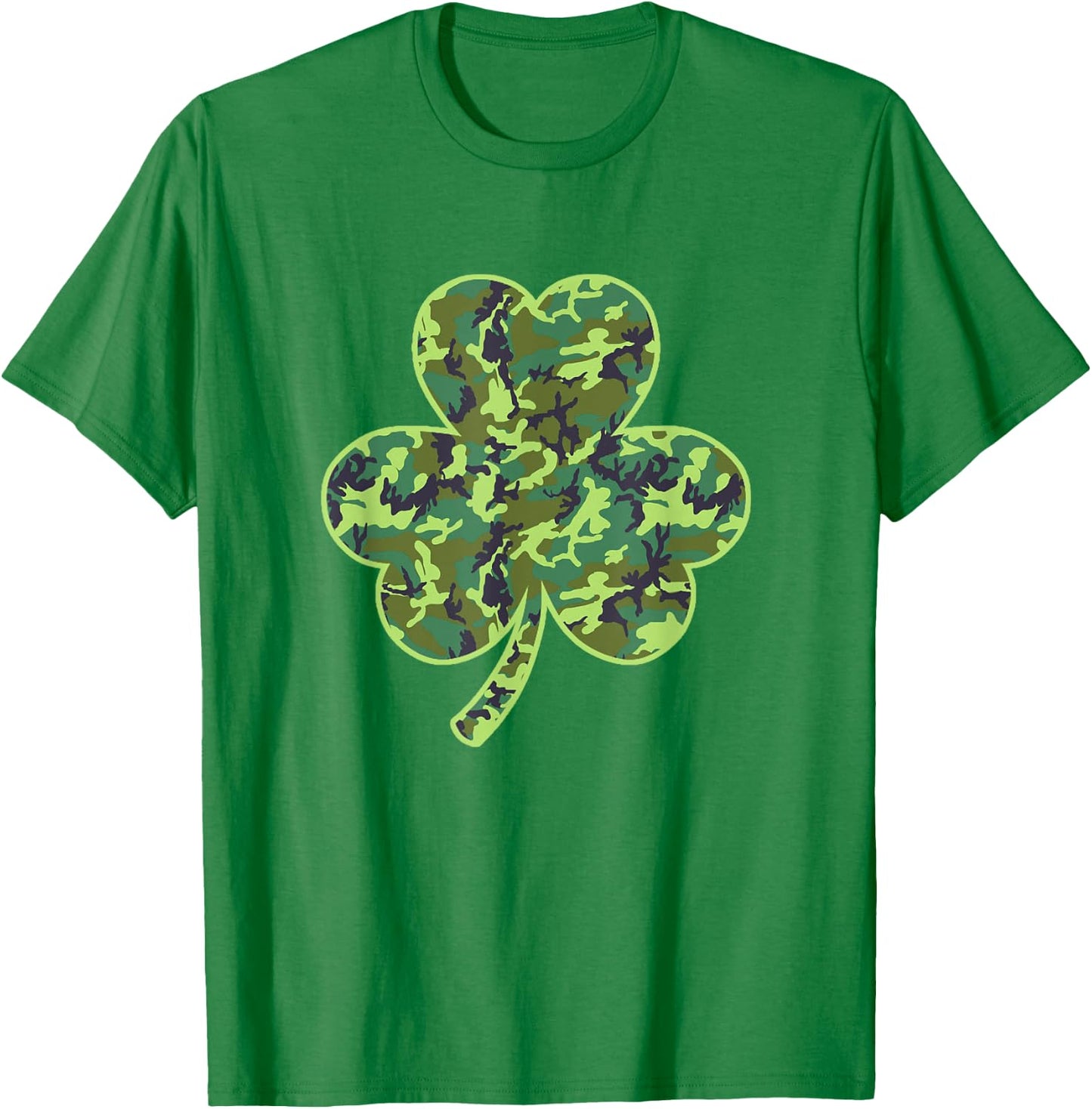Camo Shamrock Camouflage Hunt St Patrick's Good Luck Hunting T-Shirt - T-Shirt | Irish Green