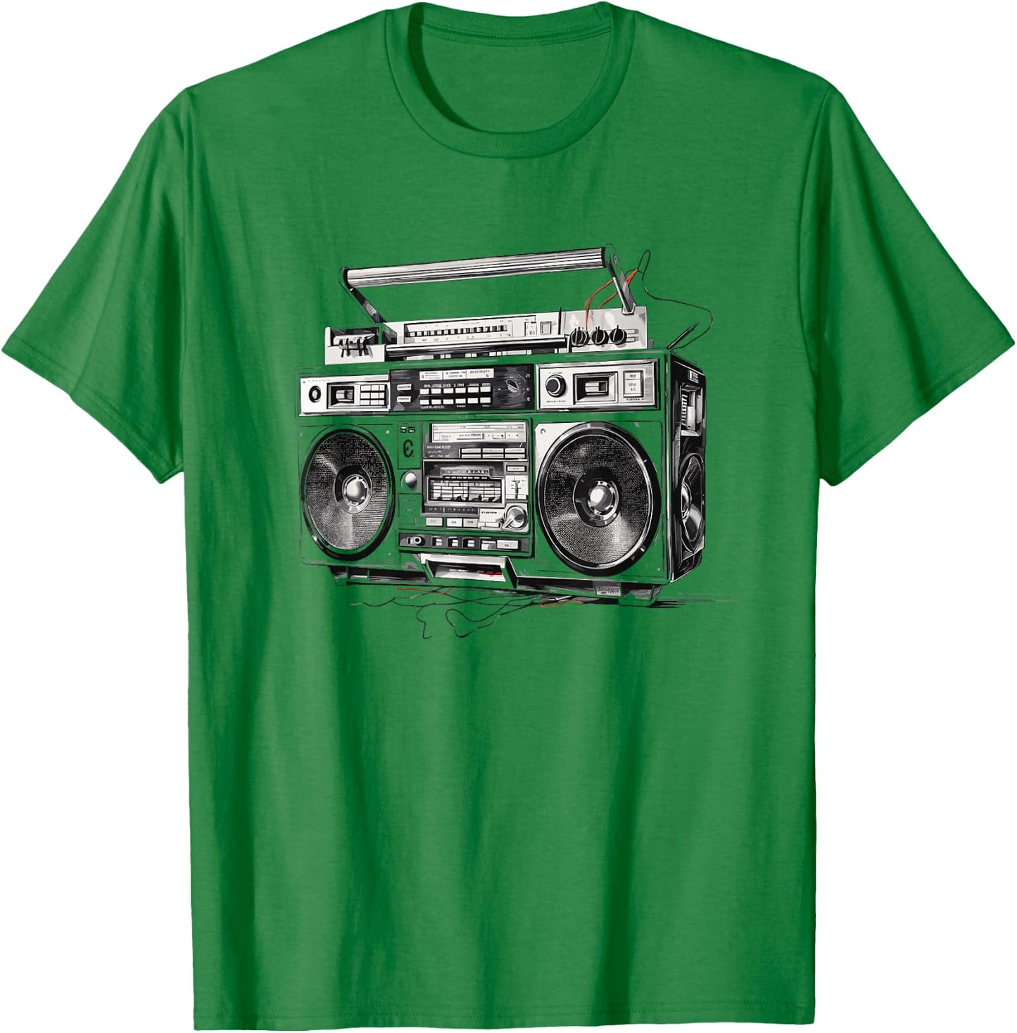 Ghetto Blaster Hip Hop 80's 90's Street Gangster Rap Lover T-Shirt - T-Shirt | Irish Green