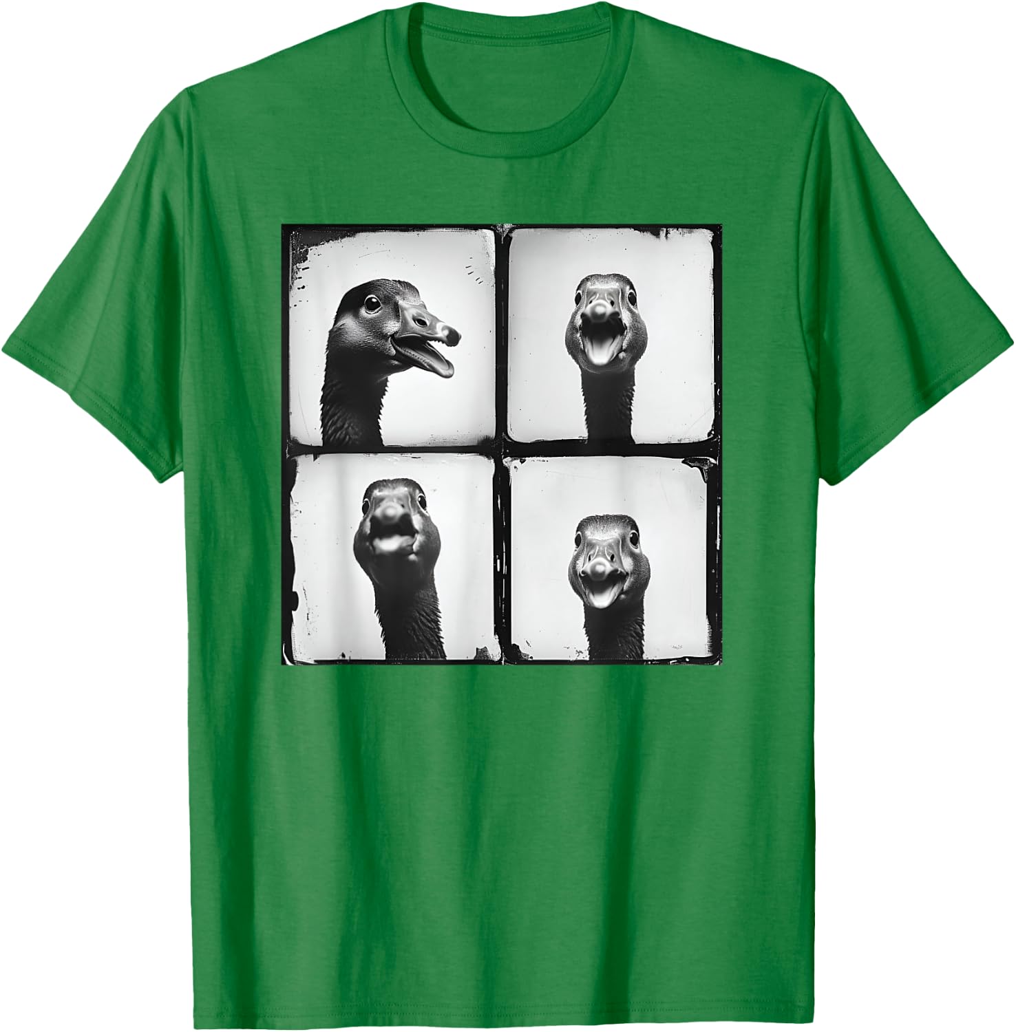 Cool Goose Face Photo Love Geese Farmyard Funny Retro Animal T-Shirt - T-Shirt | Irish Green