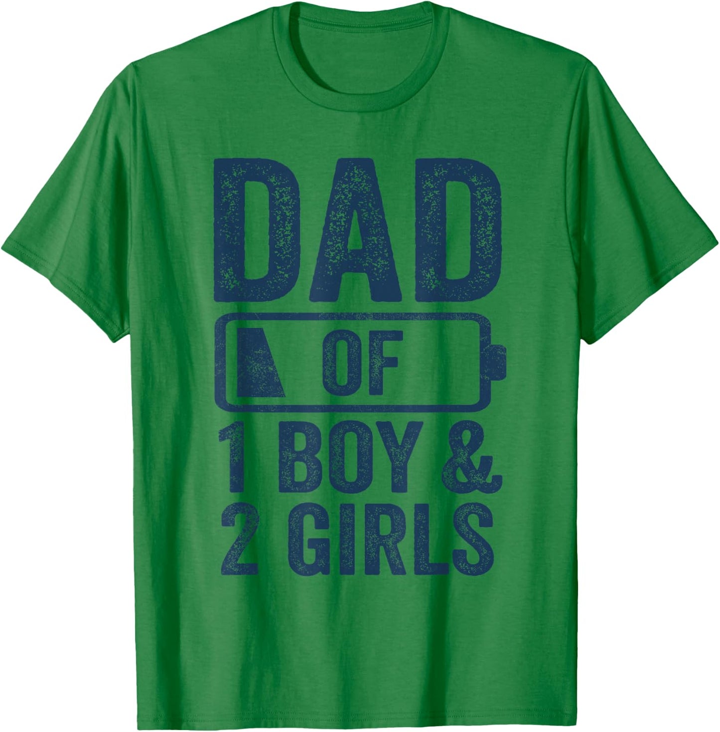 Dad of 1 Boy & 2 Girls Gifts Daddy of 3 Kids T-Shirt - T-Shirt | Irish Green