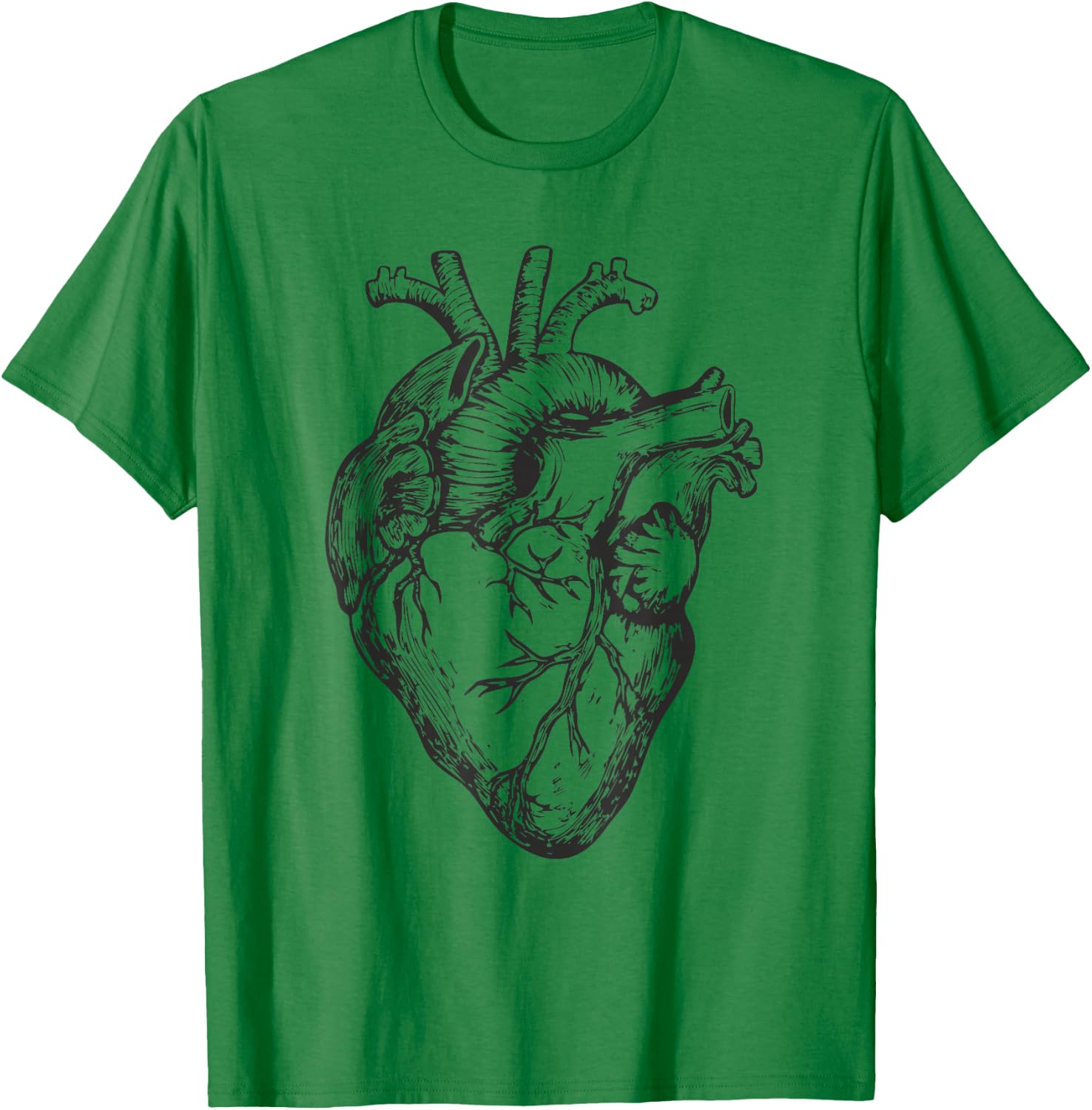 Real Heart Funny Human Anatomy Anatomical Cardiac Nurse T-Shirt - T-Shirt | Irish Green