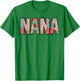 Retro Nana Colorful Flowers Groovy Daisy Flower T-Shirt - T-Shirt | Irish Green