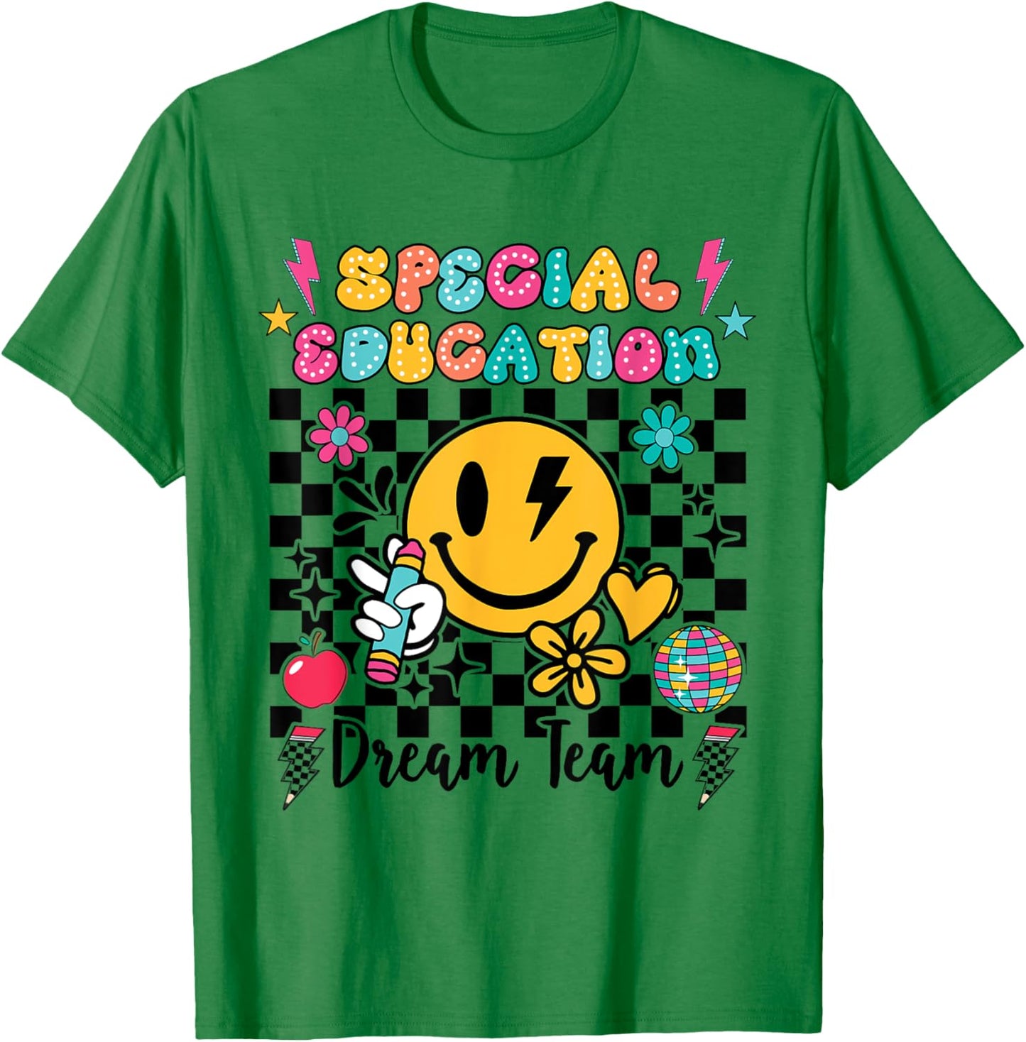 Retro Special Education Squad Groovy Dream Team Teacher T-Shirt - T-Shirt | Irish Green