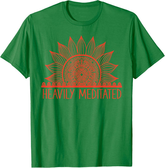 Heavily Meditated Namaste Meditation Yoga Gift Mandala T-Shirt - T-Shirt | Irish Green