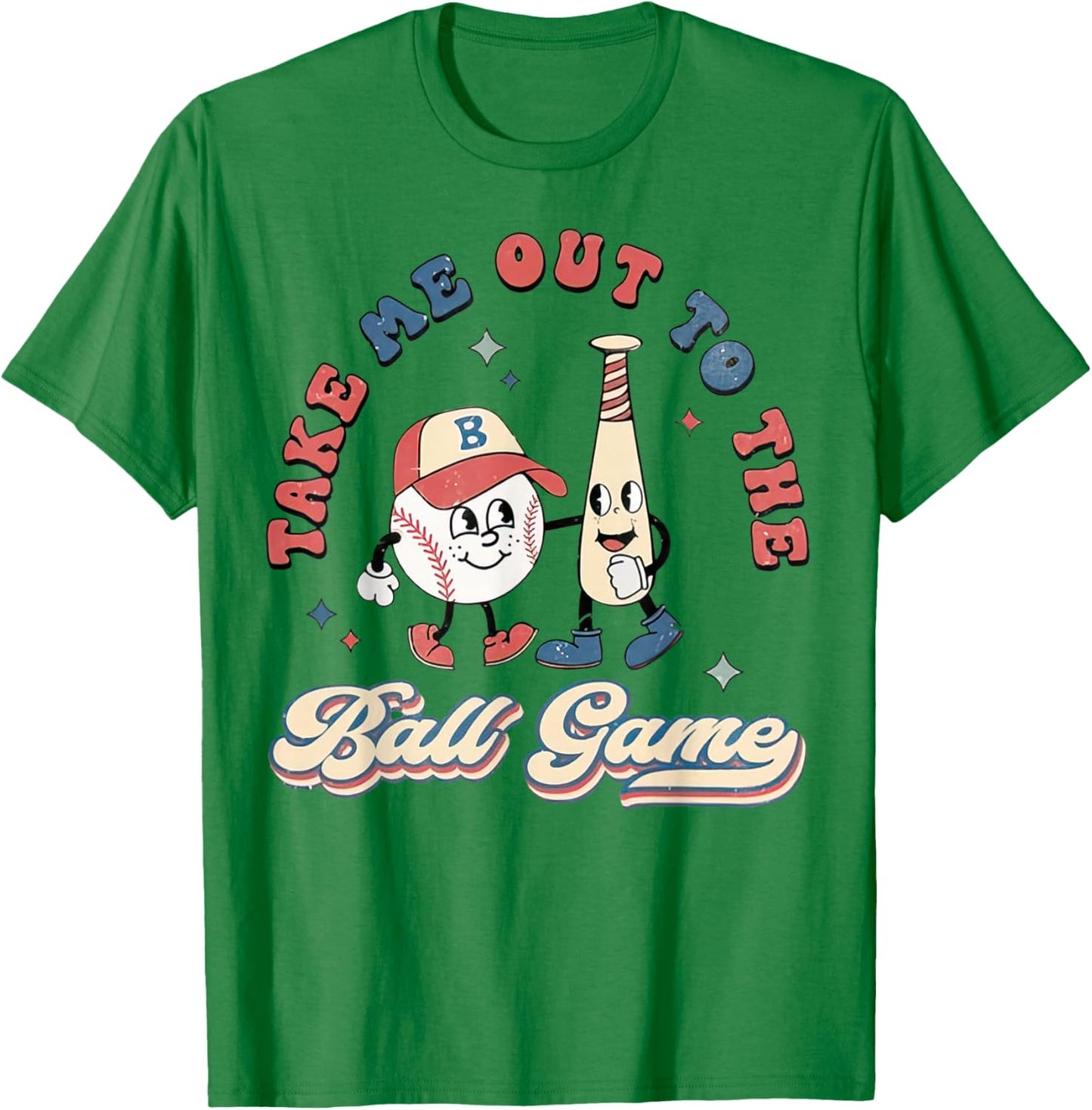 Take Me Out to the Ball Game Retro Baseball T-Shirt - T-Shirt | Irish Green