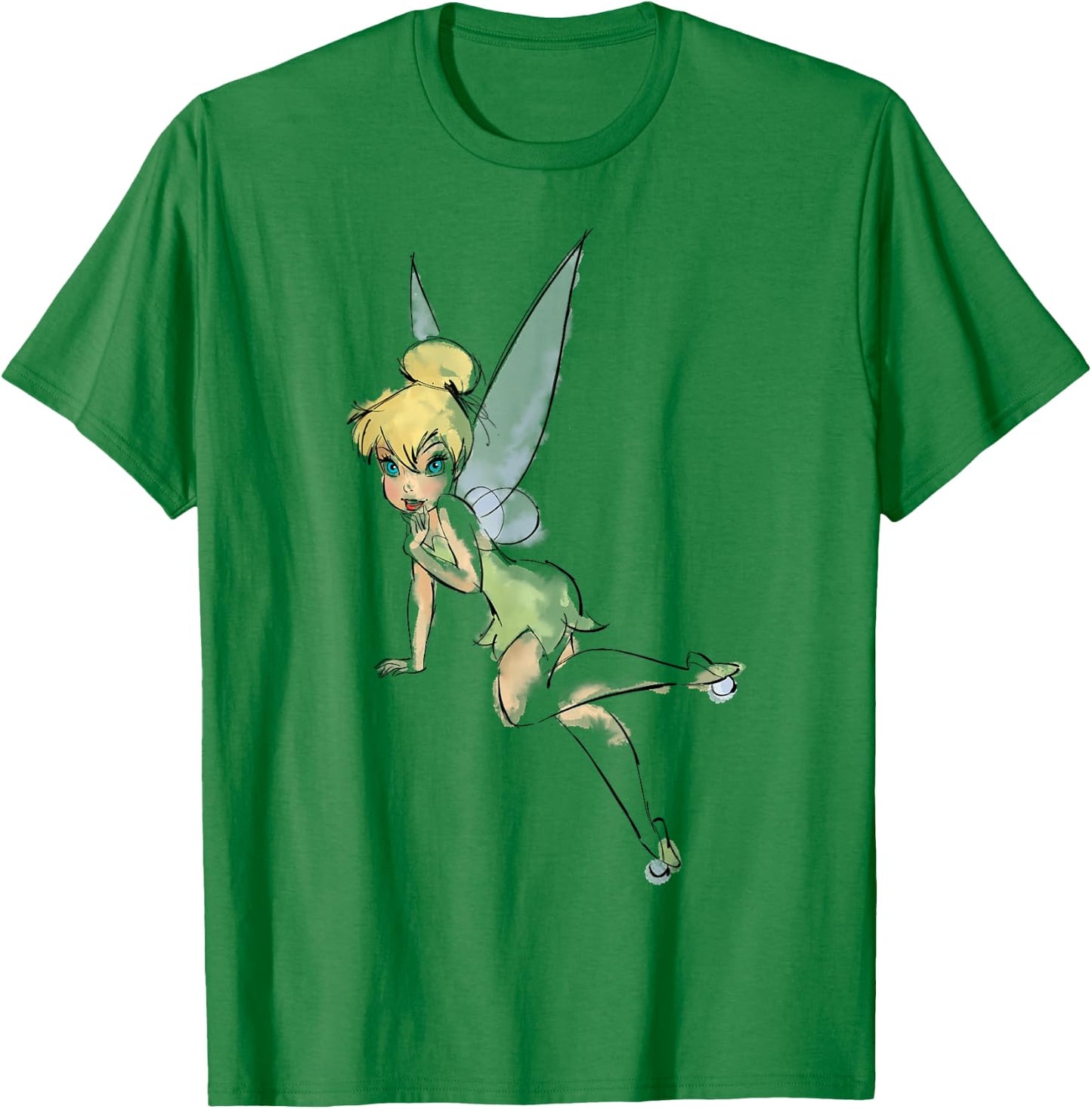 Disney Peter Pan Tinker Bell Watercolor Portrait Small T-Shirt - T-Shirt | Irish Green