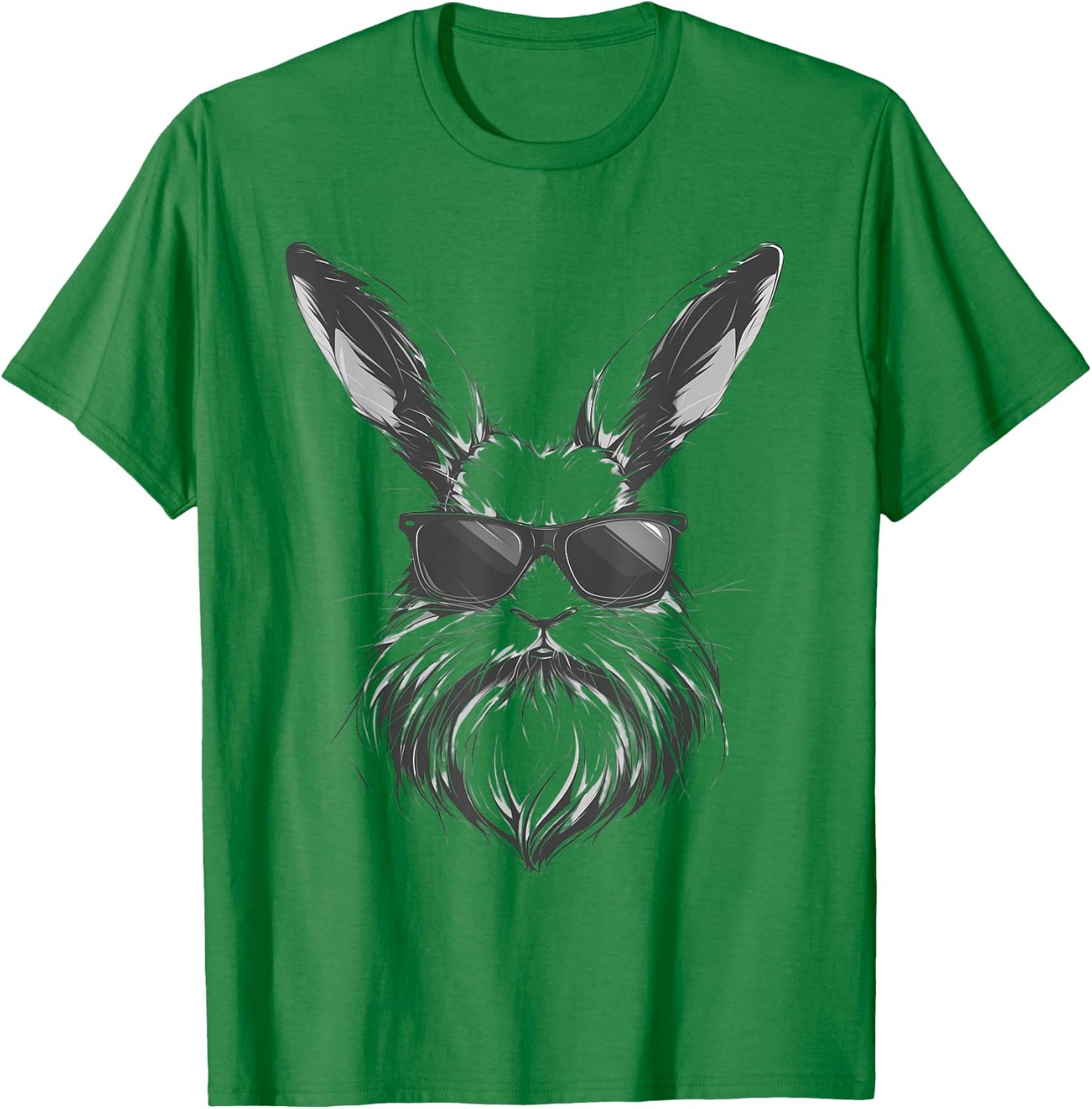 Beard Bunny Face With Sunglasses Easter Day 2024 Men Boy Kid T-Shirt - T-Shirt | Irish Green