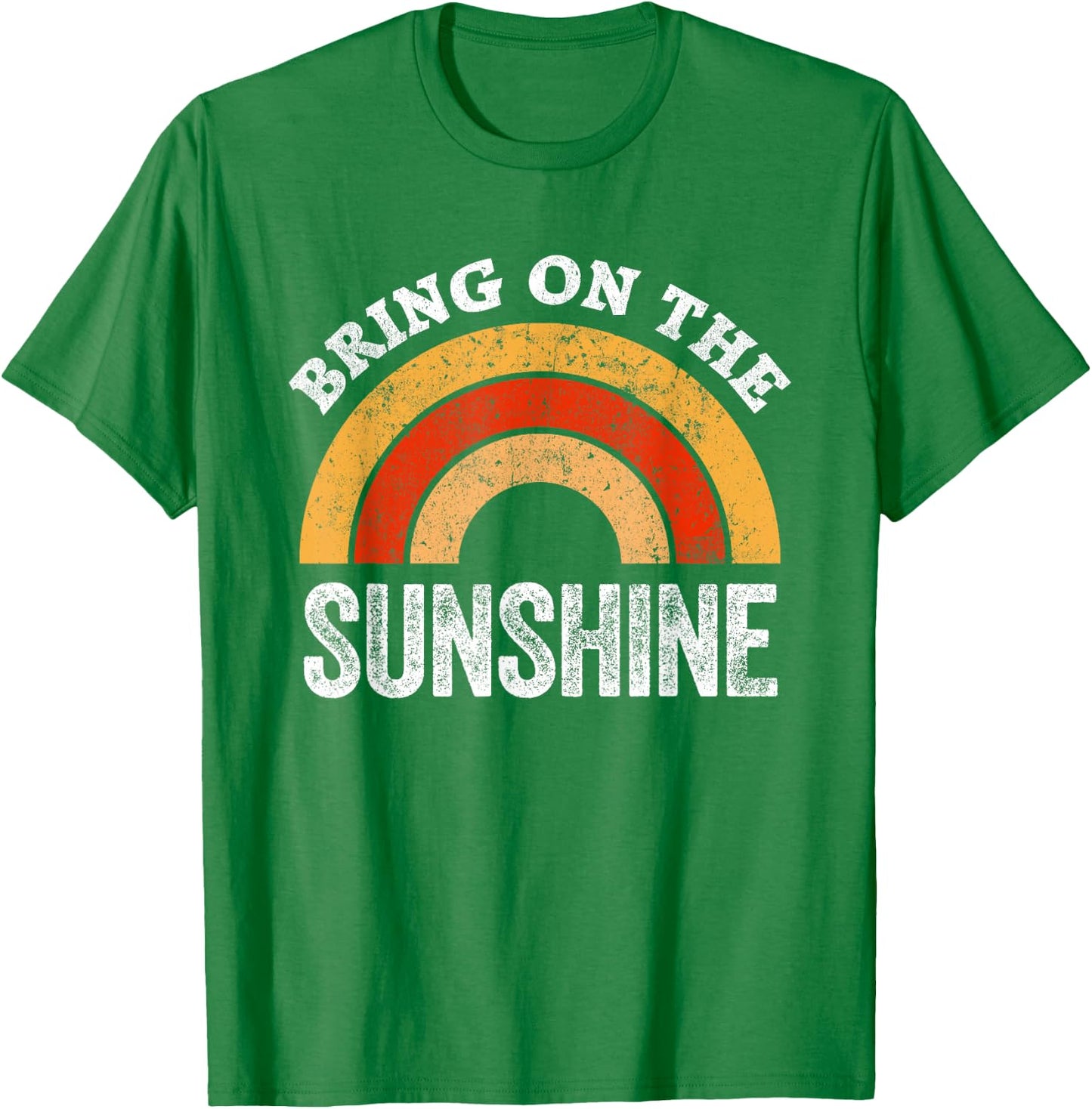 Bring On The Sunshine Vintage Rainbow Top Sunshine Small T-Shirt - T-Shirt | Irish Green