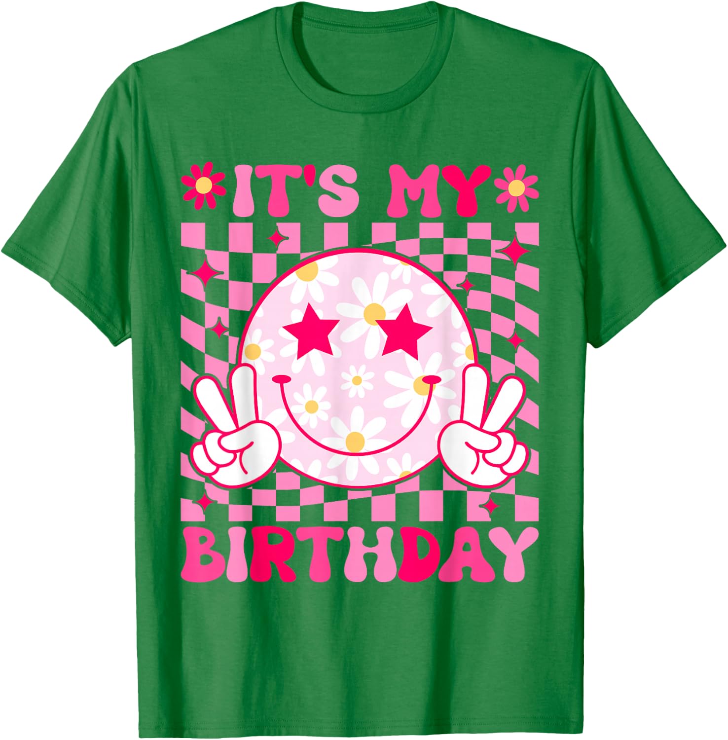 Groovy It's My Birthday Women Teens Girls Kids Bday Party T-Shirt - T-Shirt | Irish Green