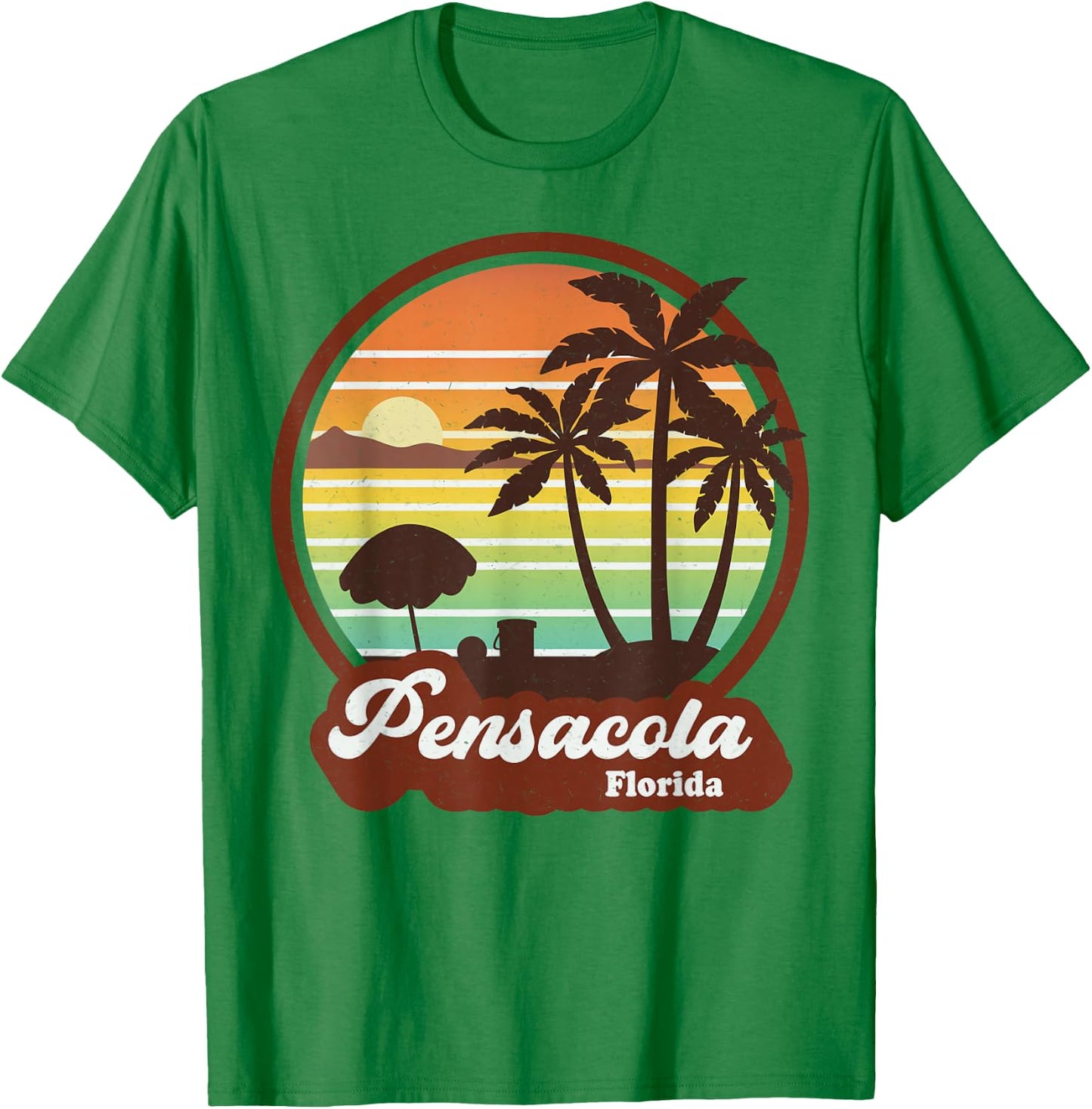 Vintage Pensacola Florida FL Retro Summer Vacation Souvenir T-Shirt - T-Shirt | Irish Green