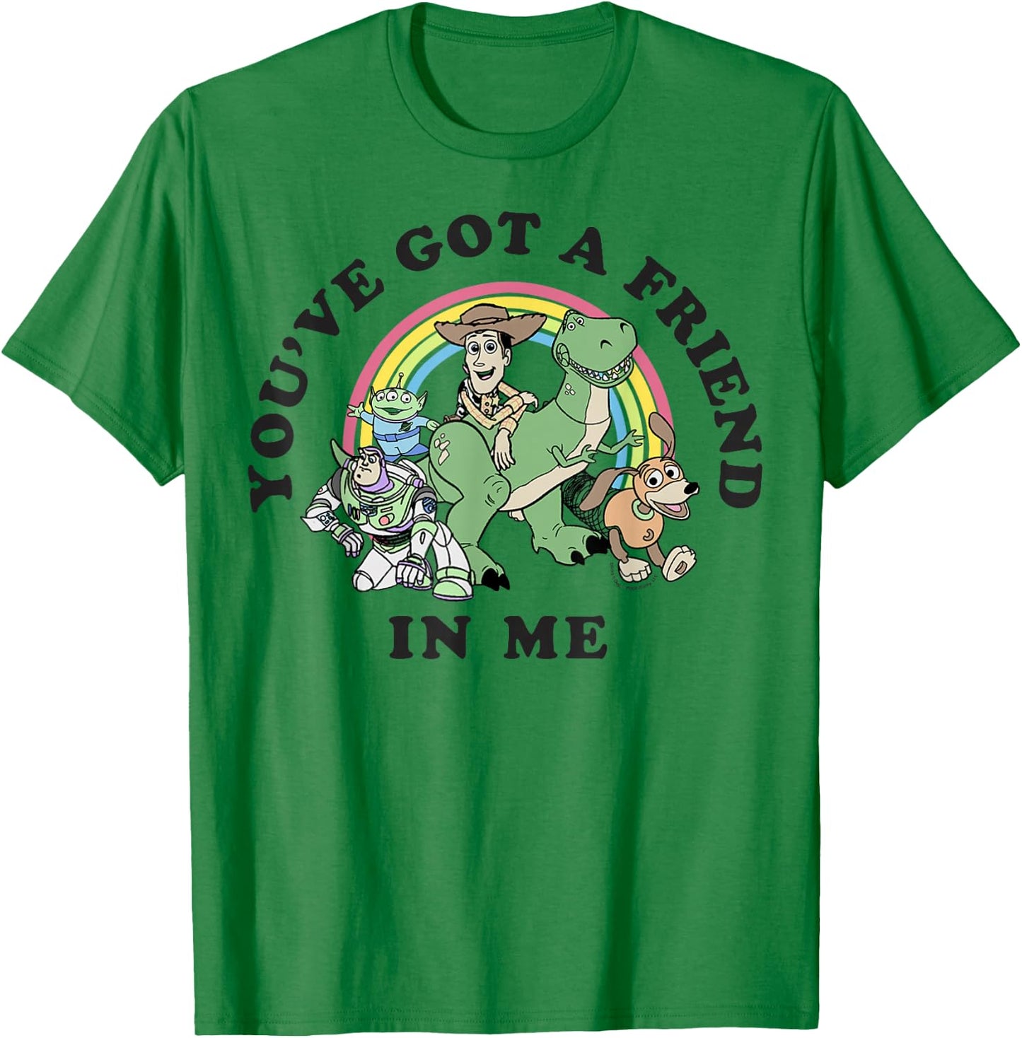 Disney Pixar Rainbow Toy Story You've Got A Friend in Me T-Shirt - T-Shirt | Irish Green