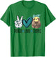 Peace Love Sloths Funny Sloth Gift Hippie Peace T-Shirt - T-Shirt | Irish Green