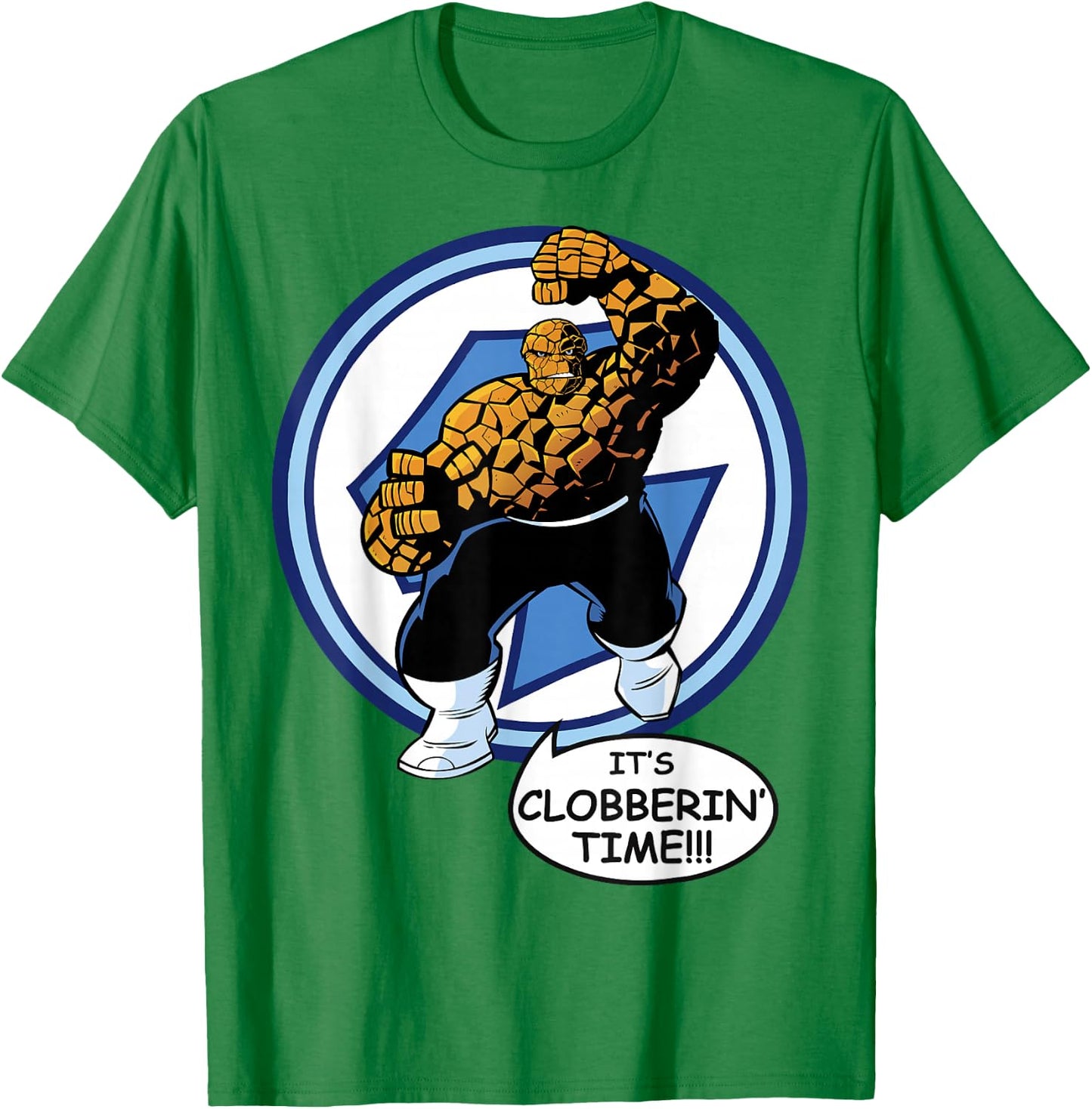 Marvel Fantastic Four The Thing Clobberin' Time Circle T-Shirt - T-Shirt | Irish Green