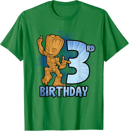 Marvel Guardians Of The Galaxy Baby Groot 3rd Birthday T-Shirt - T-Shirt | Irish Green