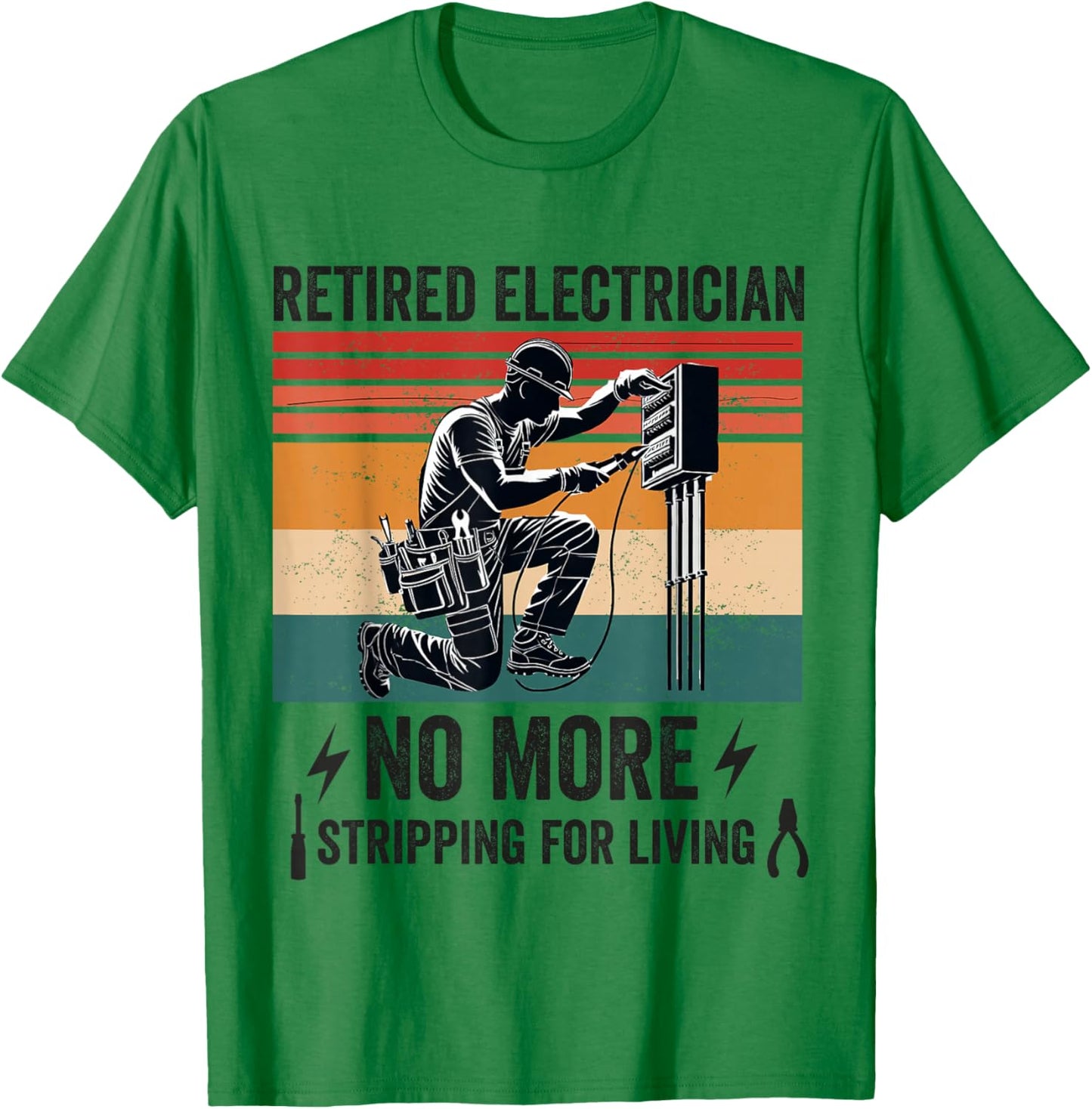 Retired Electrician Retiring Electrical Engineer Retirement T-Shirt - T-Shirt | Irish Green