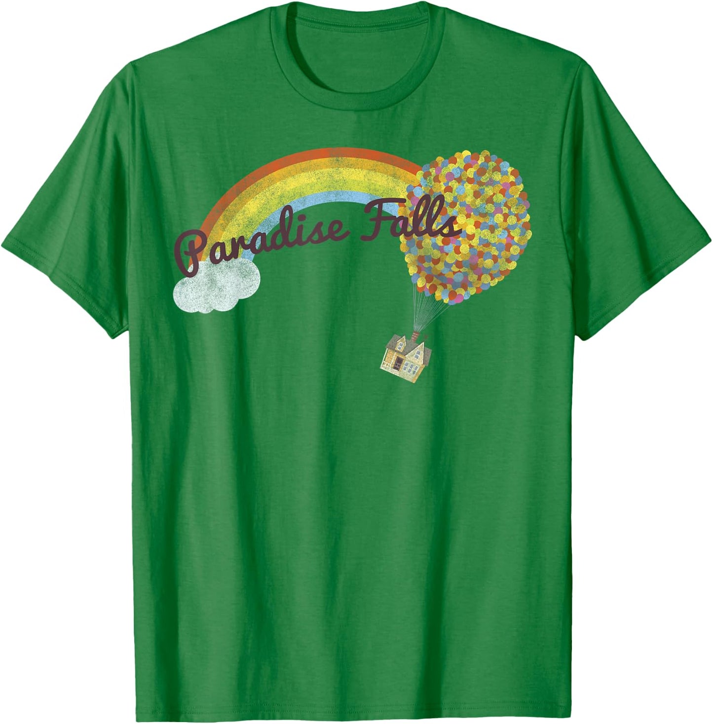 Disney Pixar Up Paradise Falls Rainbow Small T-Shirt - T-Shirt | Irish Green