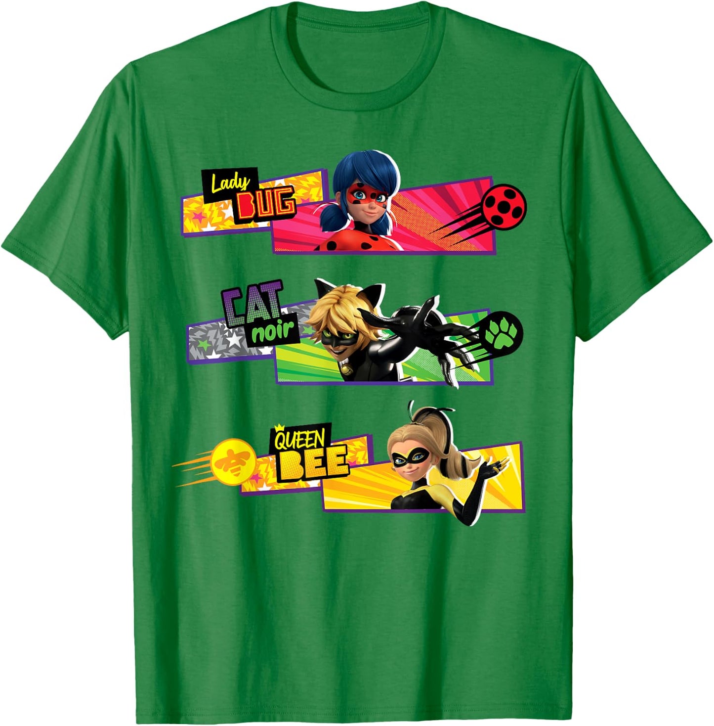 Miraculous Collection Ladybug Cat Noir Queen Bee T-Shirt - T-Shirt | Irish Green