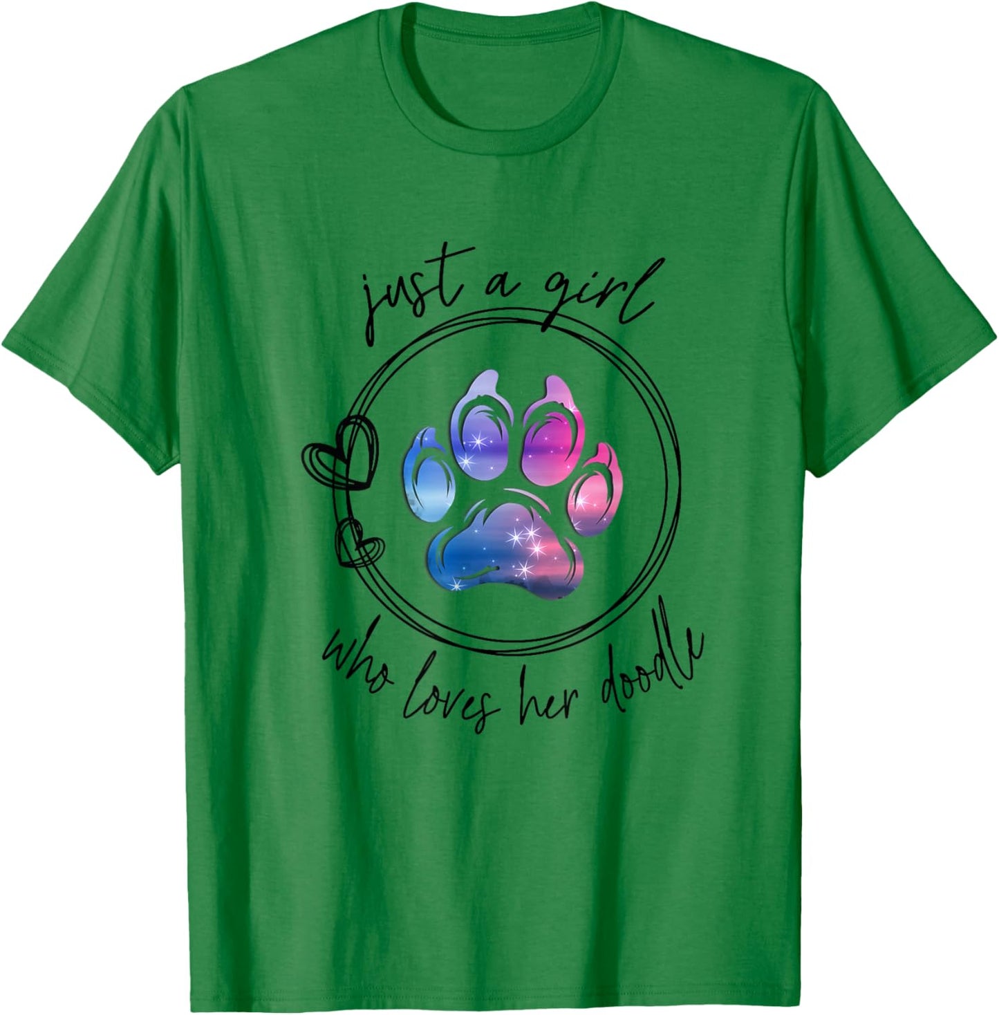 Just a Girl Who Loves Her Doodle Goldendoodle Bernedoodle T-Shirt - T-Shirt | Irish Green